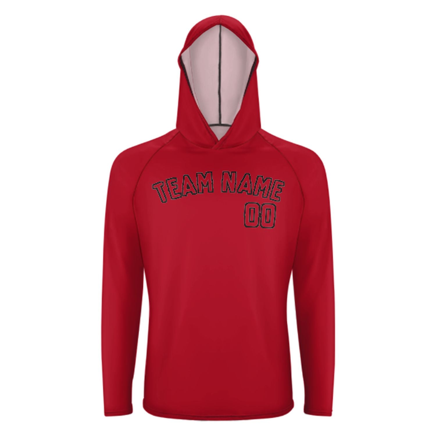 Maßgeschneidertes Rot Rot UV-Hoodie