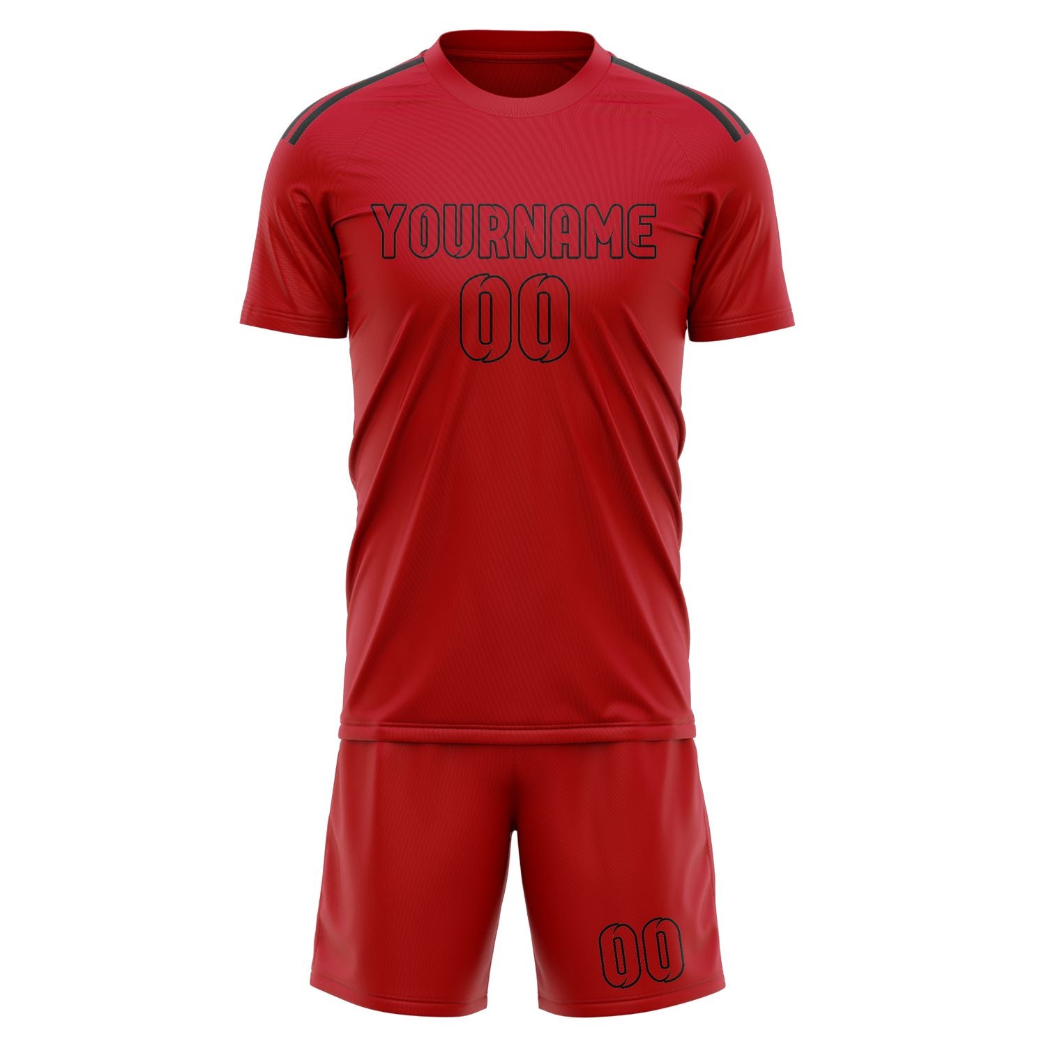 Maßgeschneidertes Professionelles Rot Rot Fußballtrikot-Set