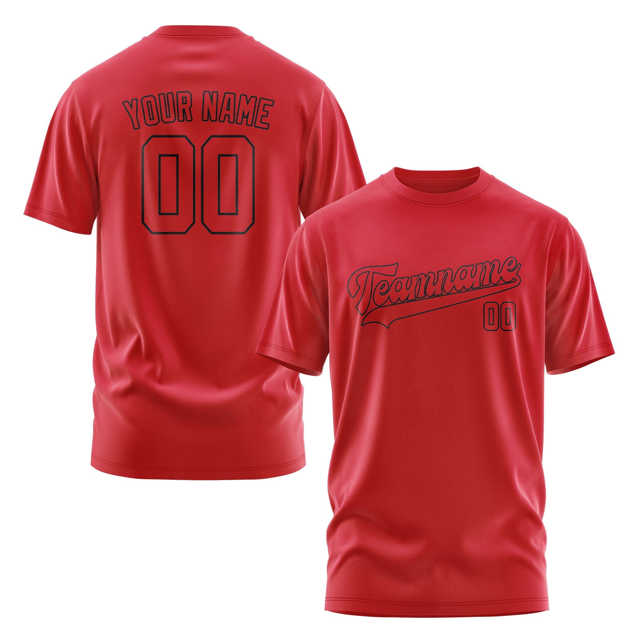 Maßgeschneidertes Rot Rot T-Shirt
