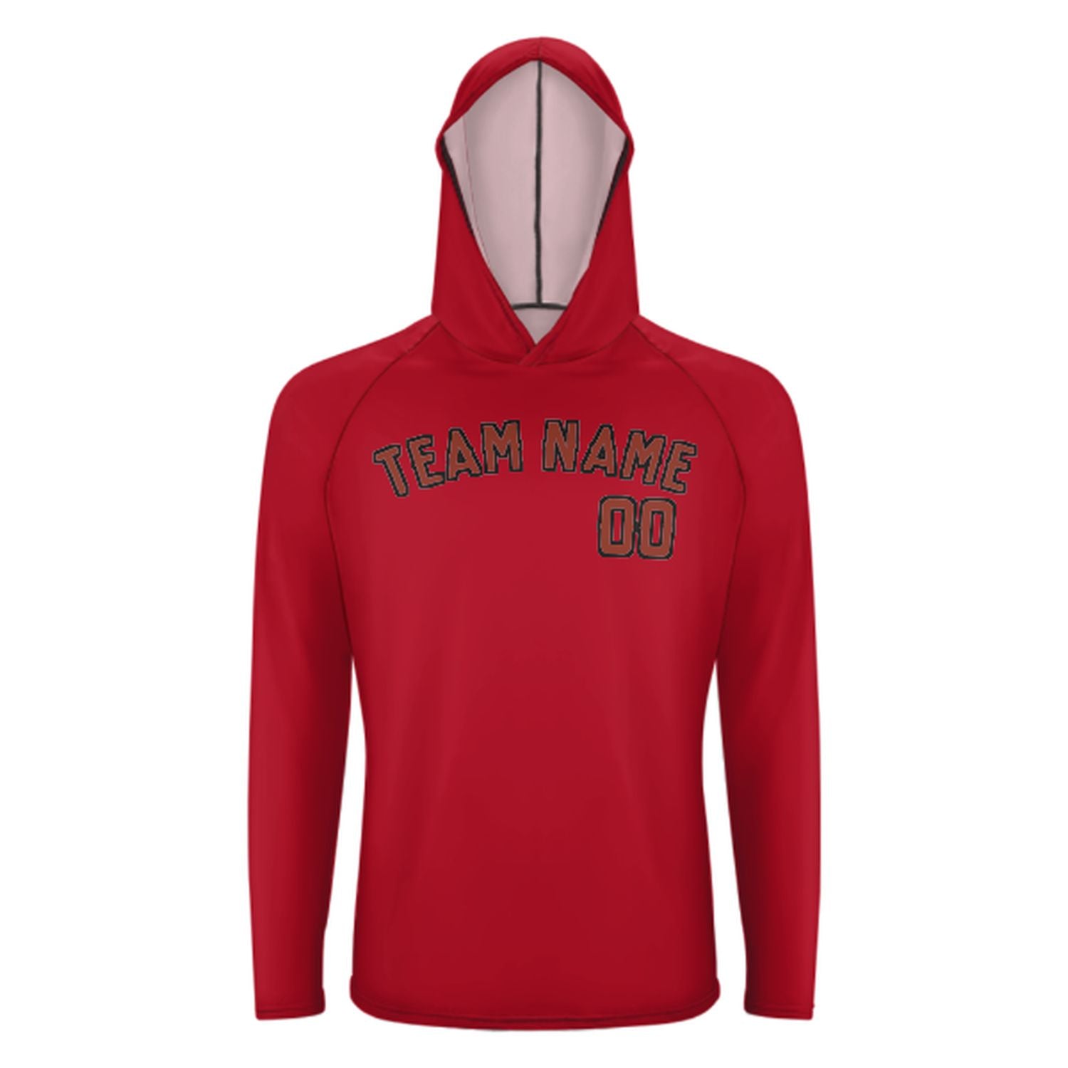 Maßgeschneidertes Rot Korallenrot UV-Hoodie