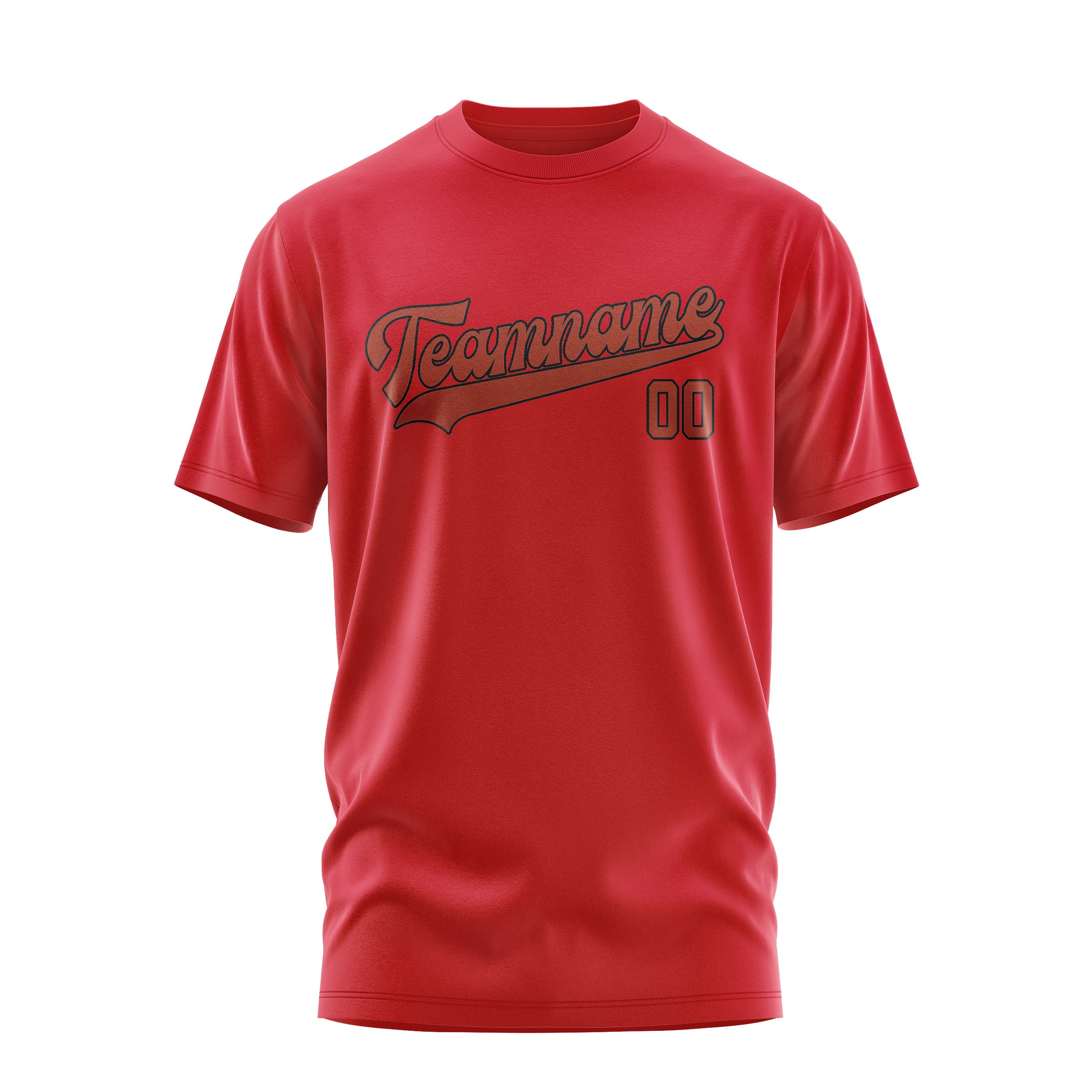 Maßgeschneidertes Rot Korallenrot T-Shirt