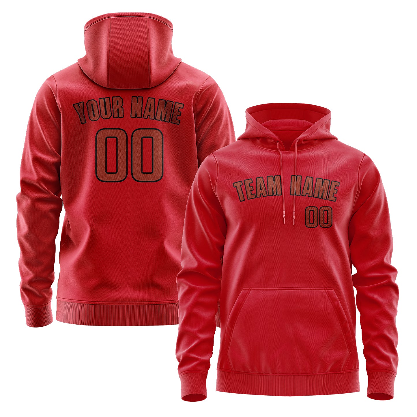 Maßgeschneidertes Rot Korallenrot Hoodie