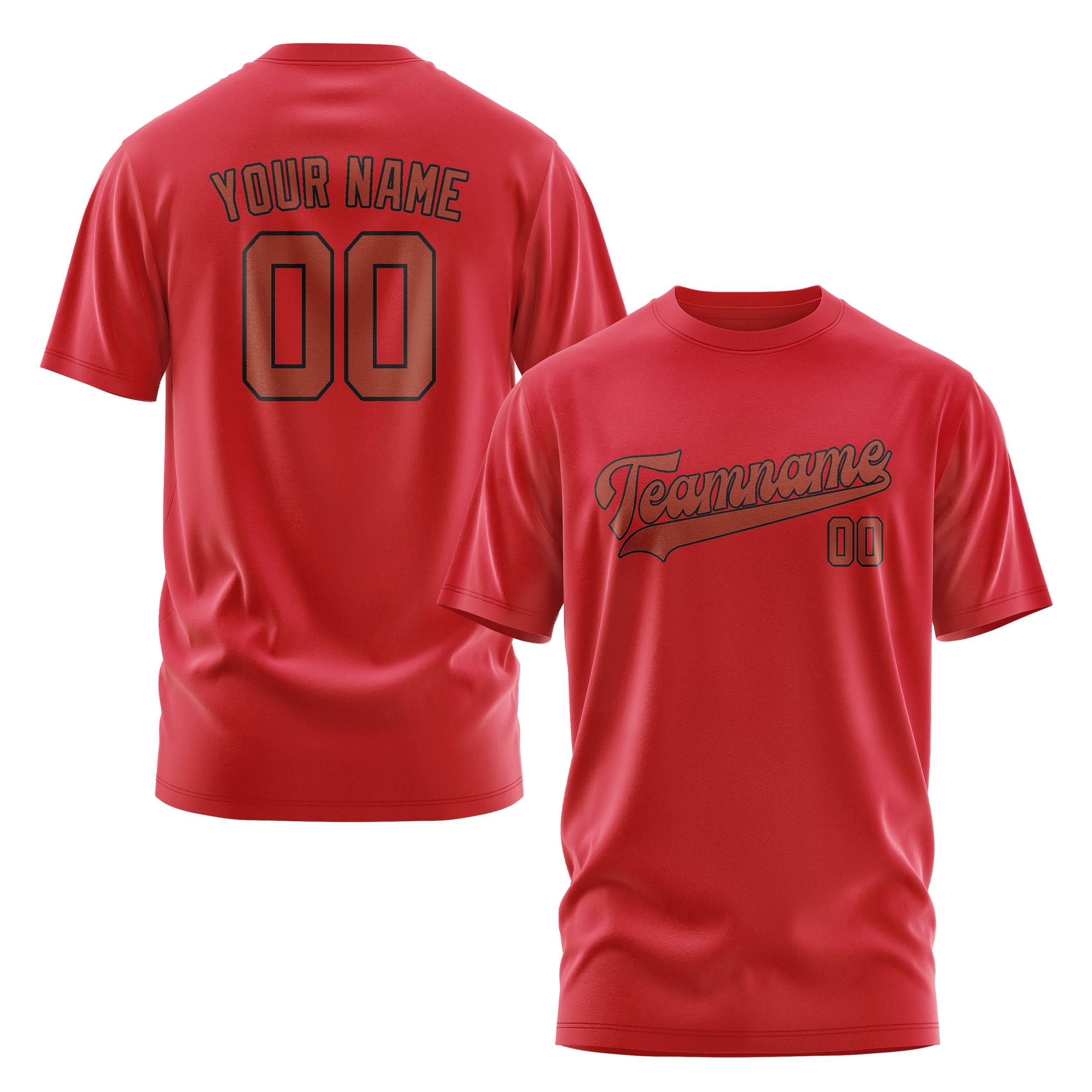 Maßgeschneidertes Rot Korallenrot T-Shirt