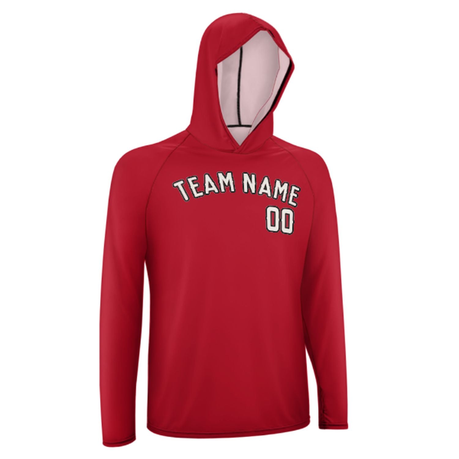 Maßgeschneidertes Rot Weiß UV-Hoodie