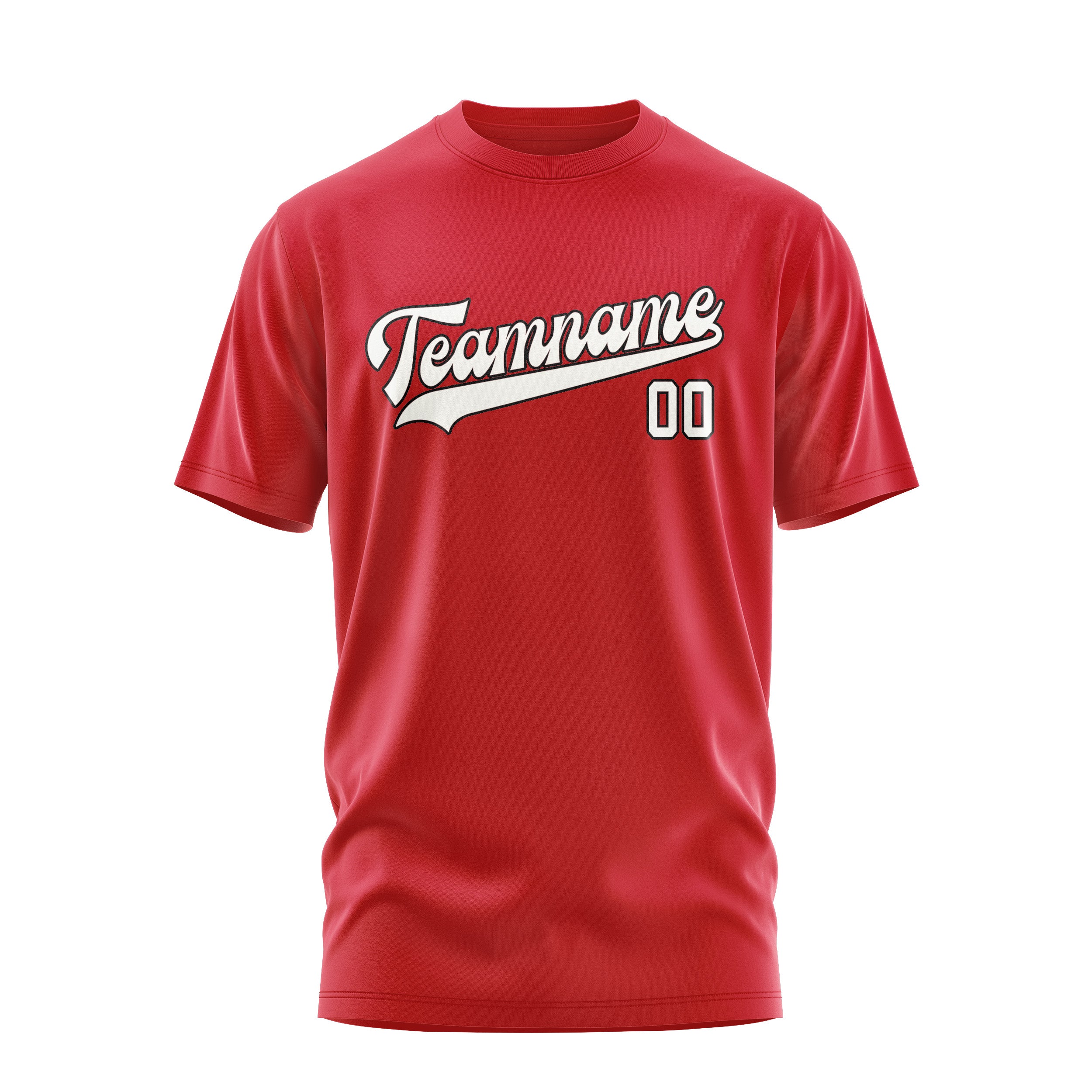 Maßgeschneidertes Rot Weiß T-Shirt