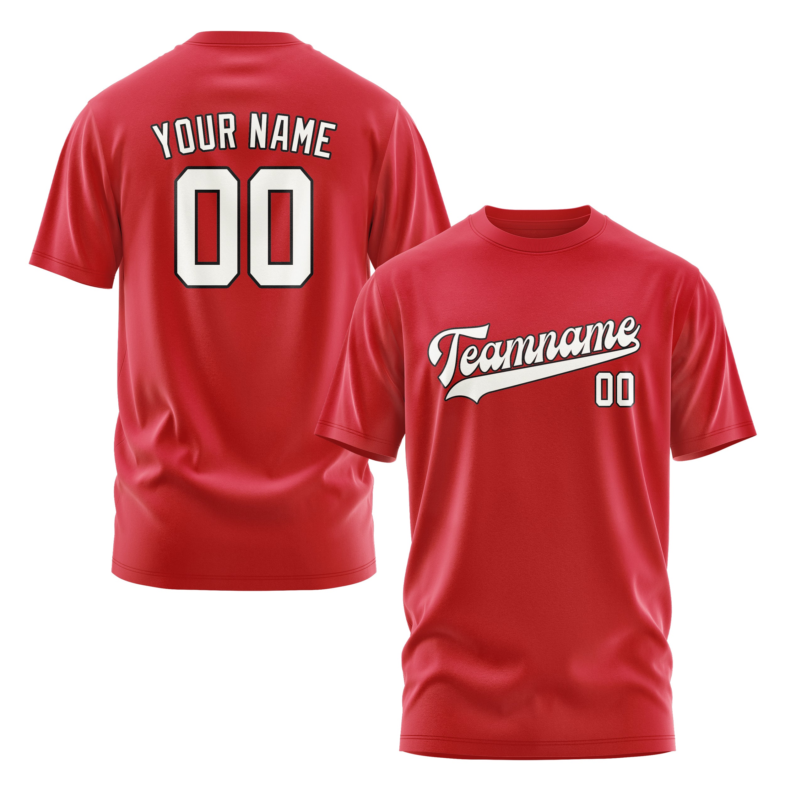 Maßgeschneidertes Rot Weiß T-Shirt