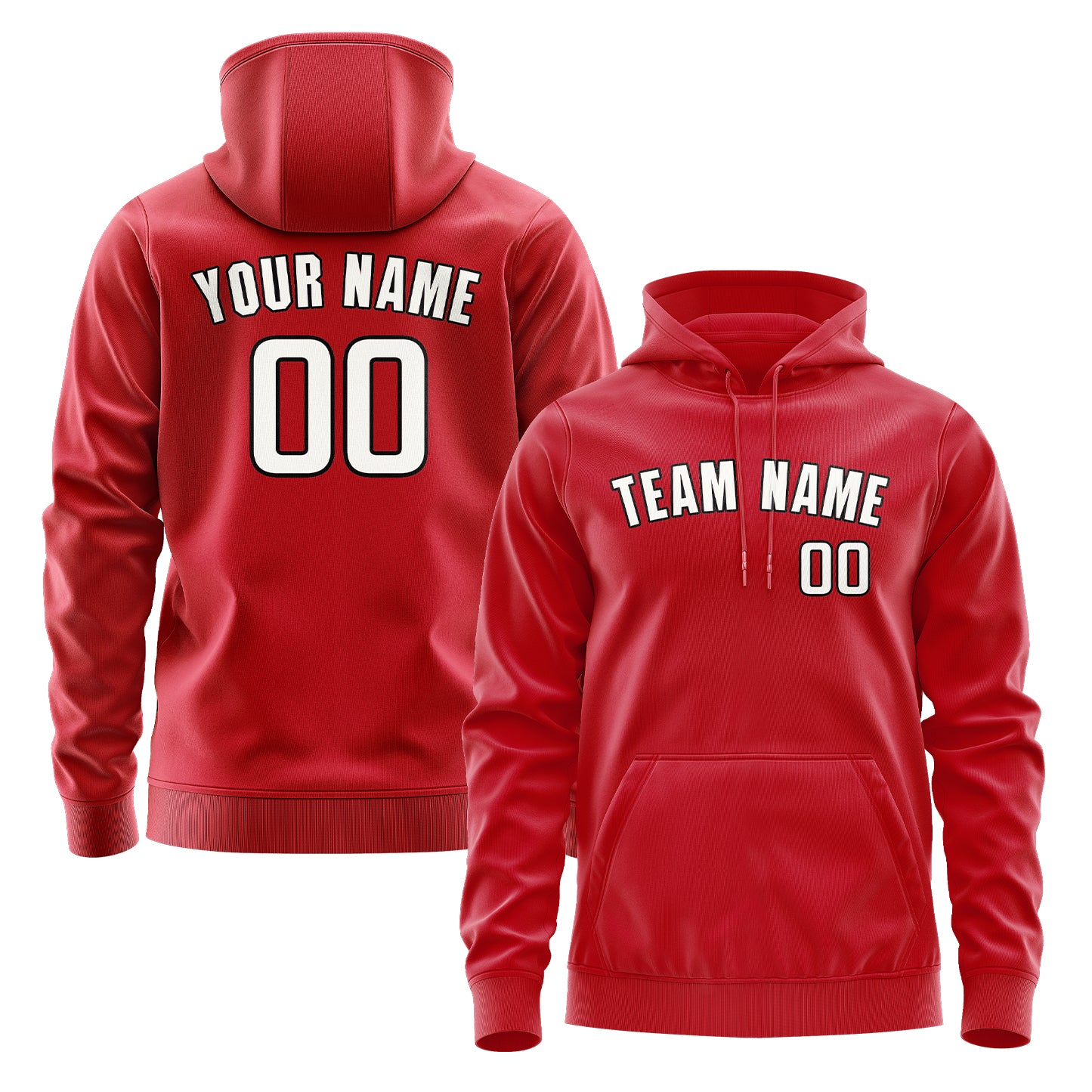 Maßgeschneidertes Rot Weiß Hoodie