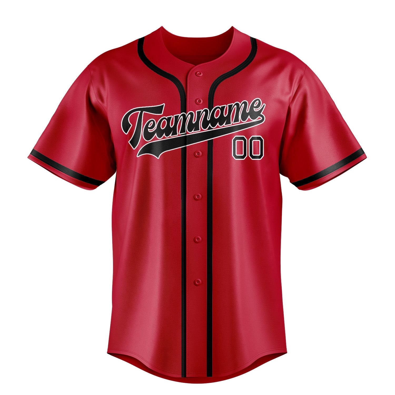 Benutzerdefiniertes Professionelles Rot Schwarz Baseballtrikot