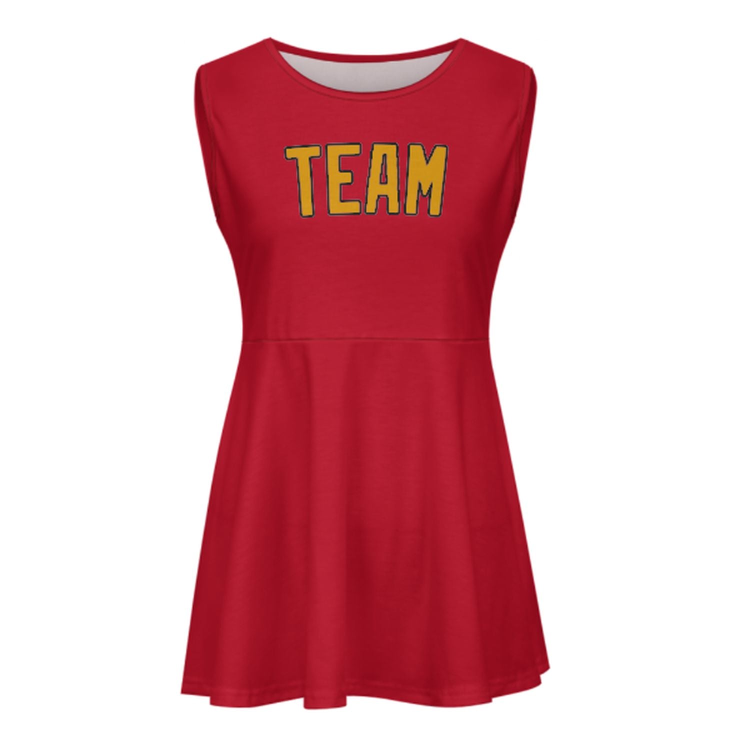 Maßgeschneidertes Rot Gelb Cheerleader-Kleid