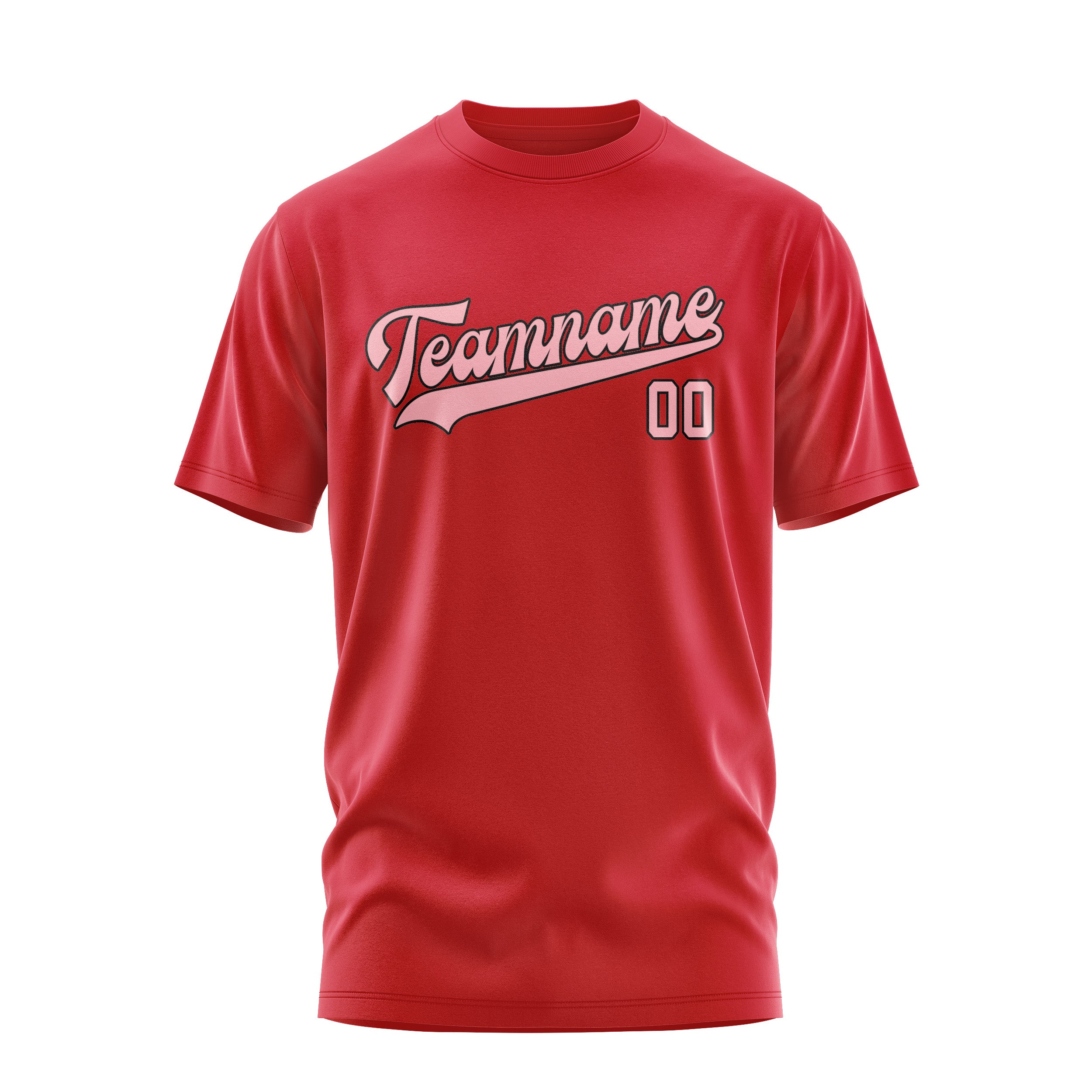 Maßgeschneidertes Rot Rosa T-Shirt