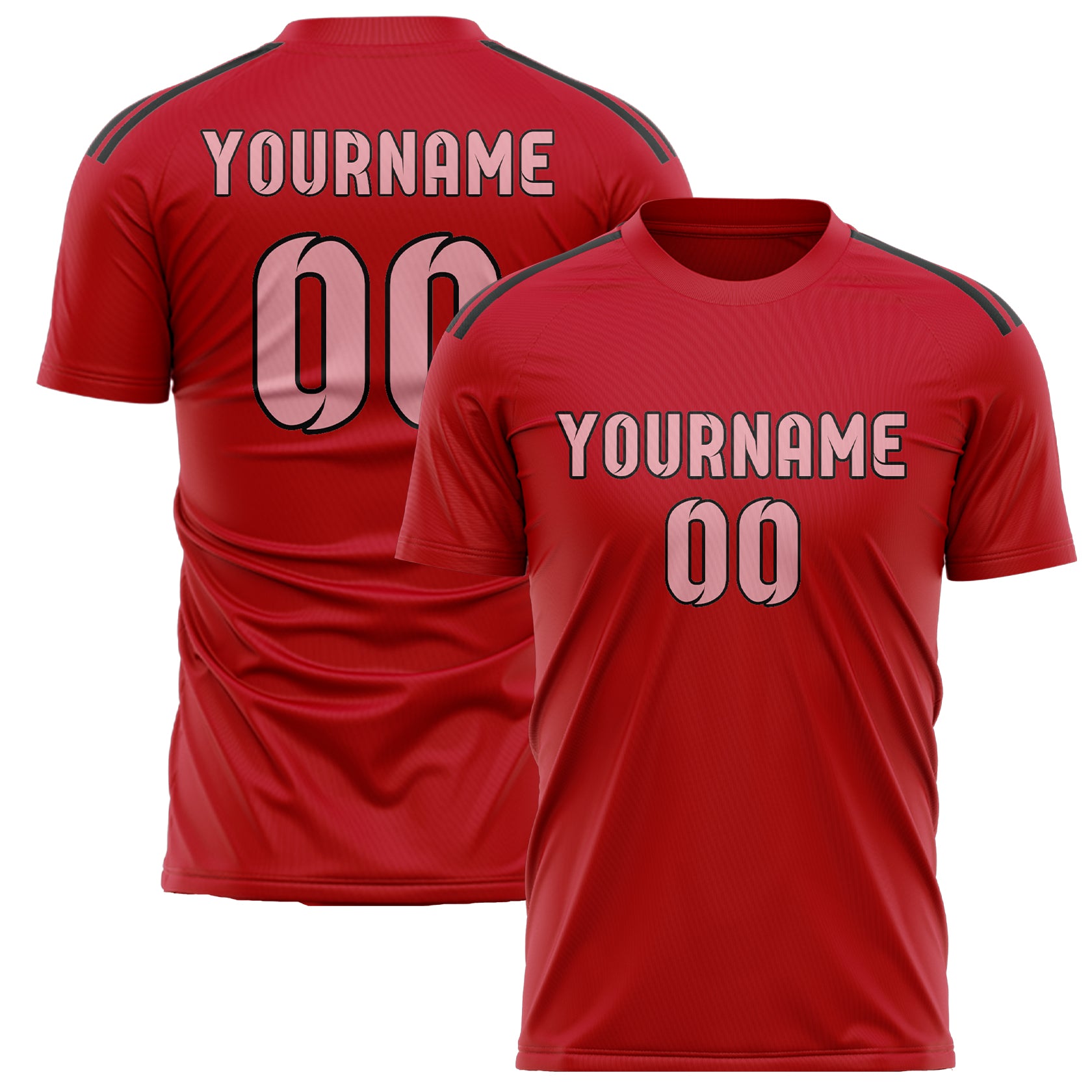 Benutzerdefiniertes Professionelles Rot Rosa Fußballtrikot