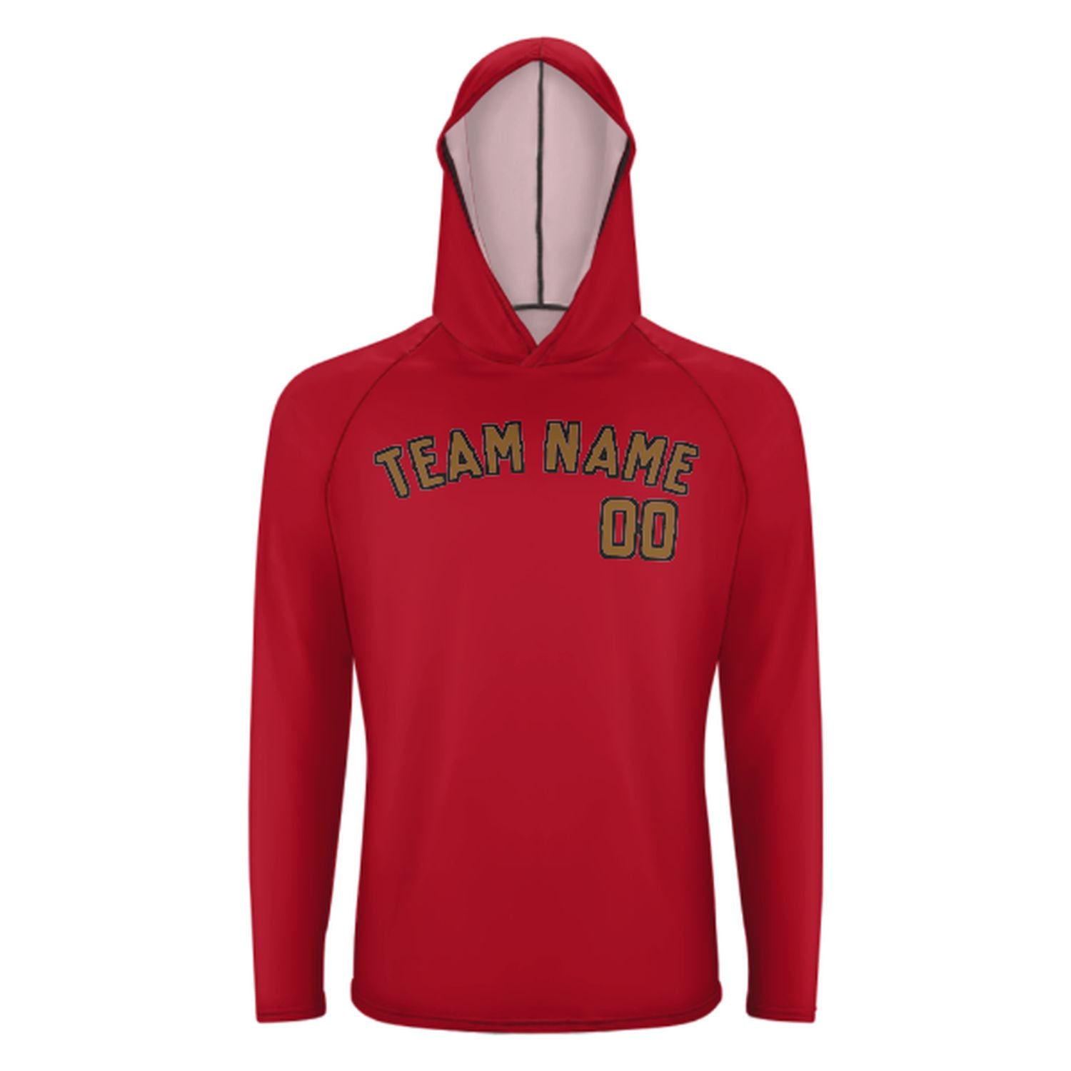 Maßgeschneidertes Rot Khaki UV-Hoodie