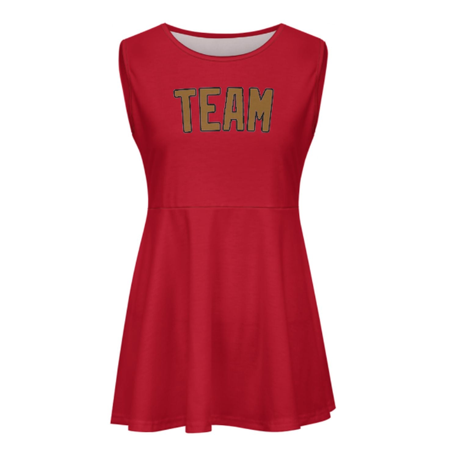 Maßgeschneidertes Rot Khaki Cheerleader-Kleid