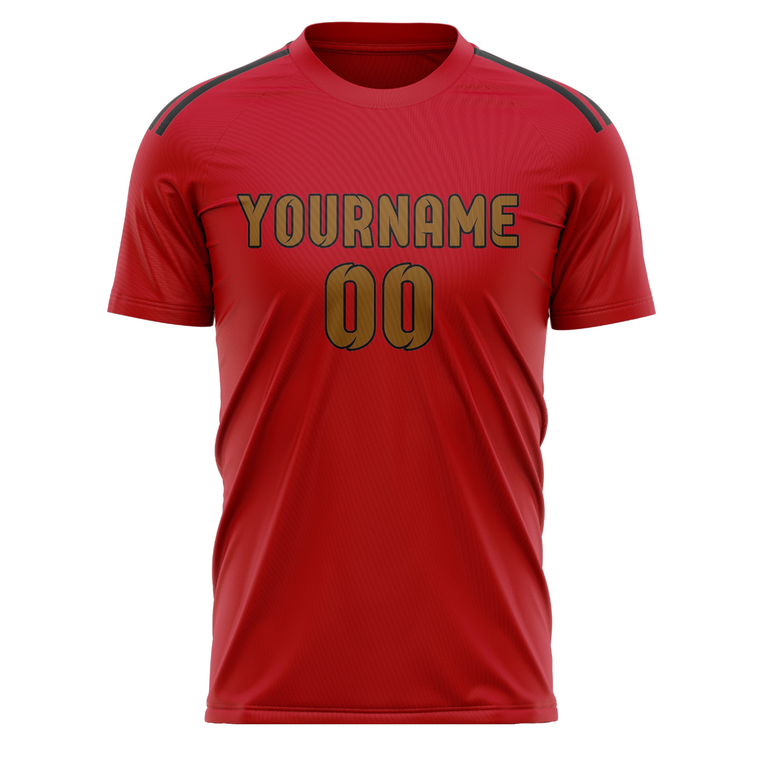 Benutzerdefiniertes Professionelles Rot Khaki Fußballtrikot