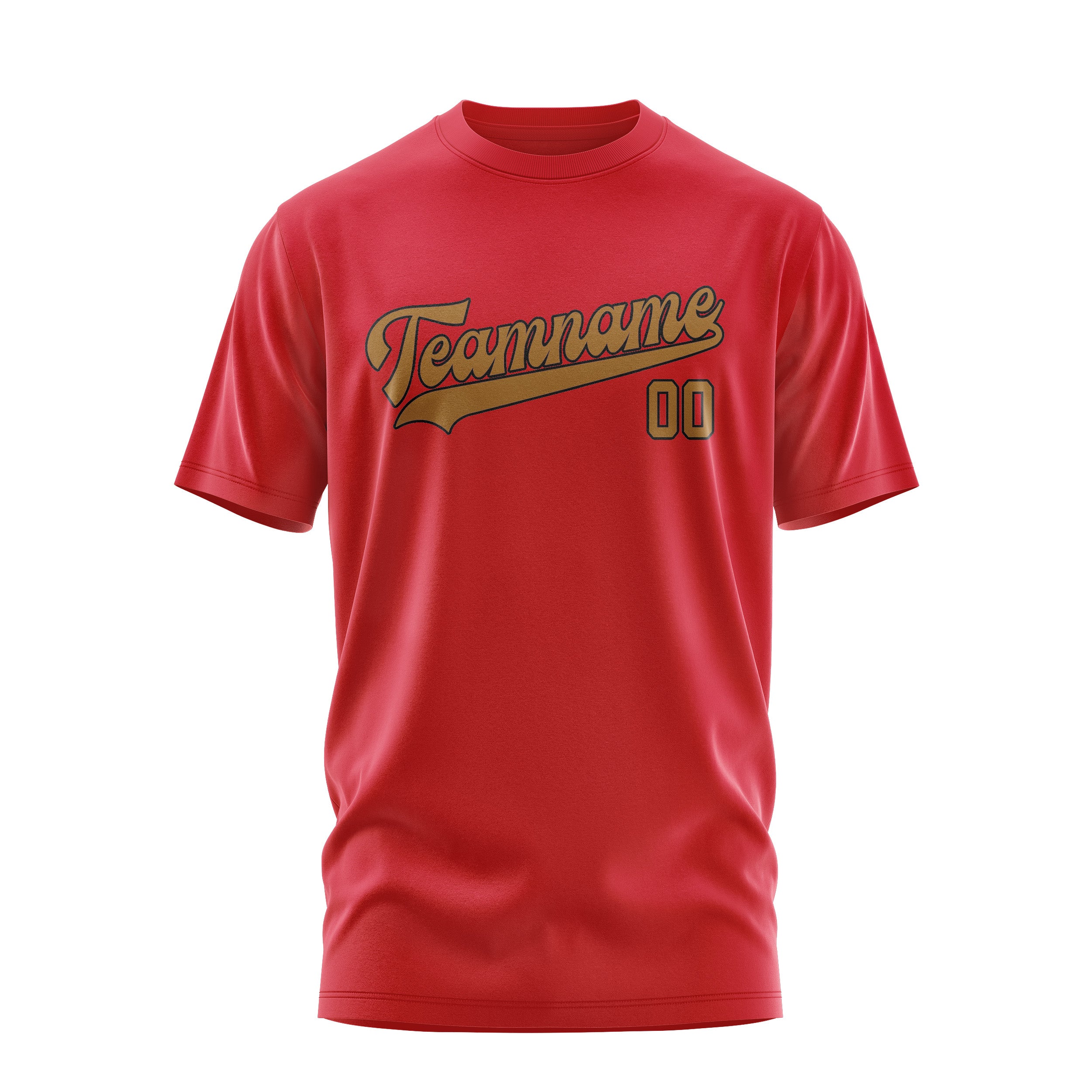 Maßgeschneidertes Rot Khaki T-Shirt