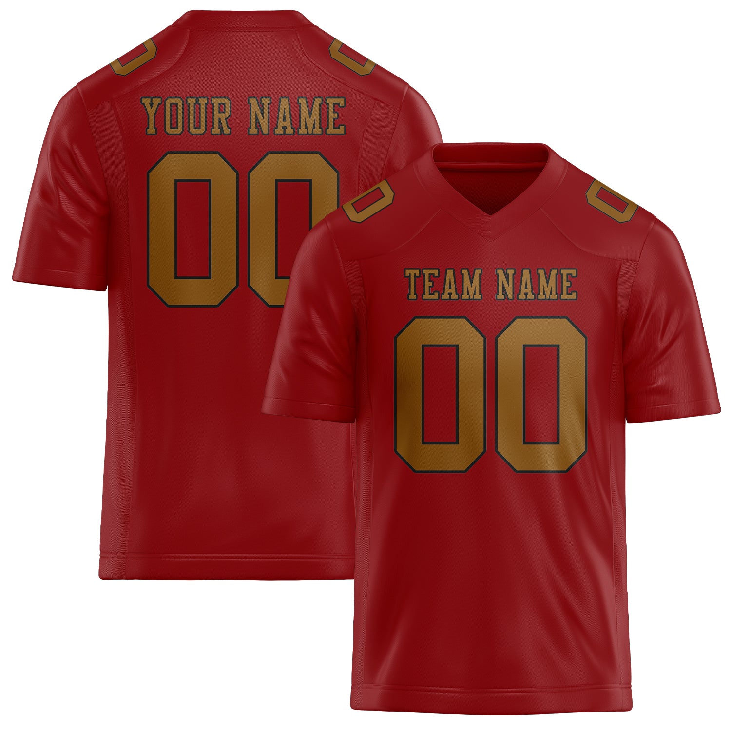 Maßgeschneidertes Professionelles Rot Khaki Rugbytrikot
