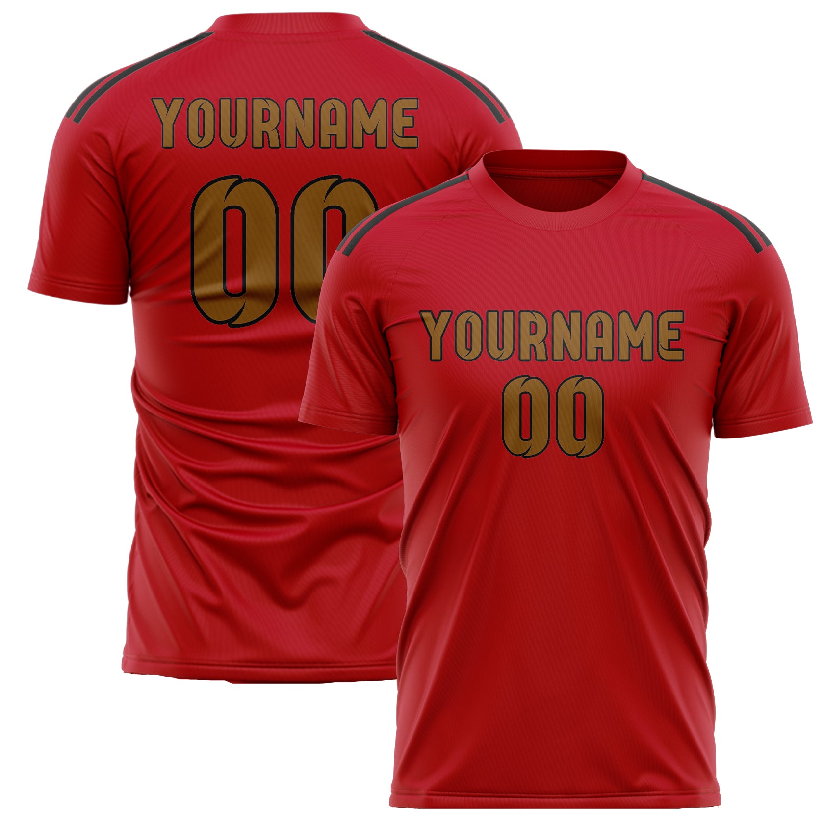 Benutzerdefiniertes Professionelles Rot Khaki Fußballtrikot