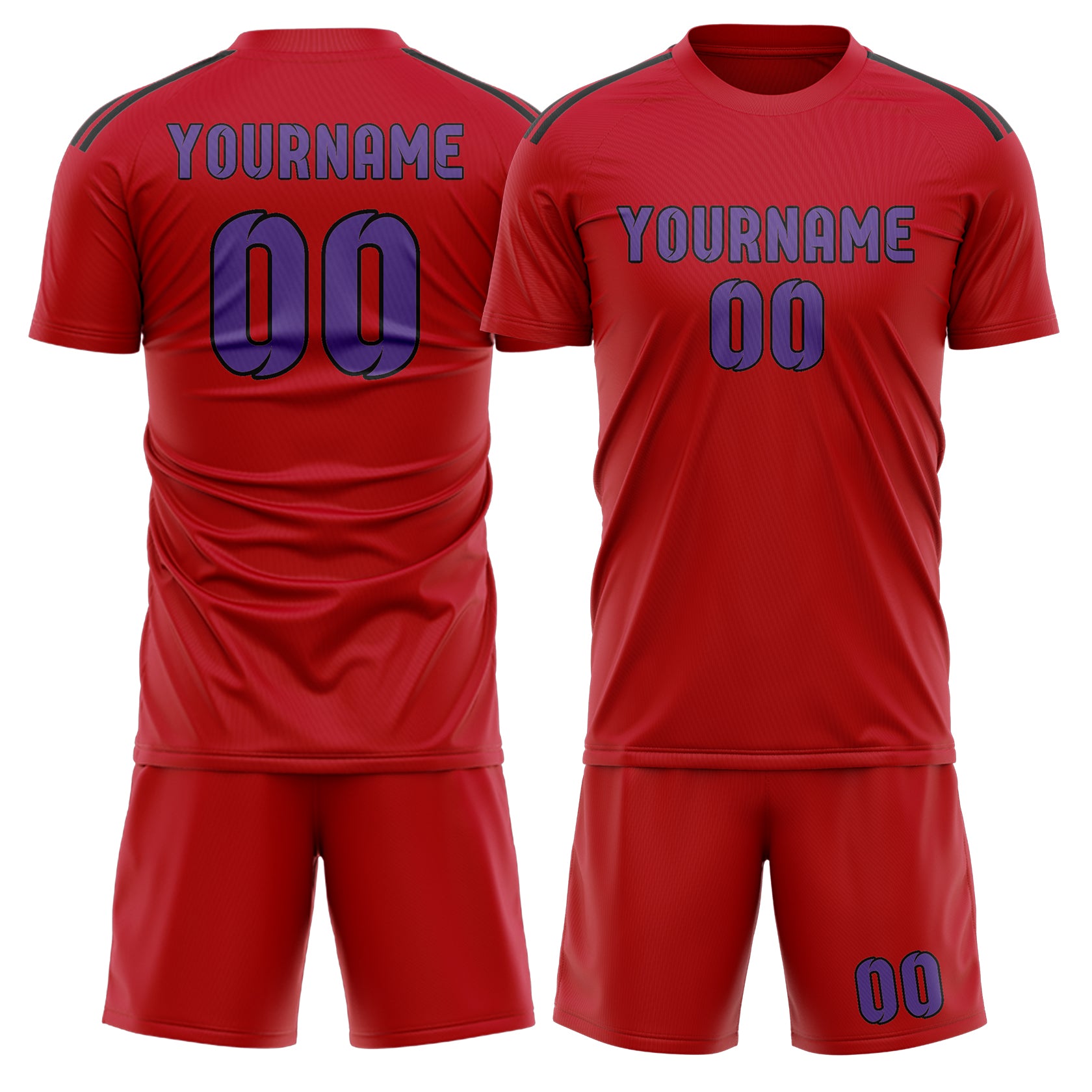 Maßgeschneidertes Professionelles Rot Lavendel Fußballtrikot-Set