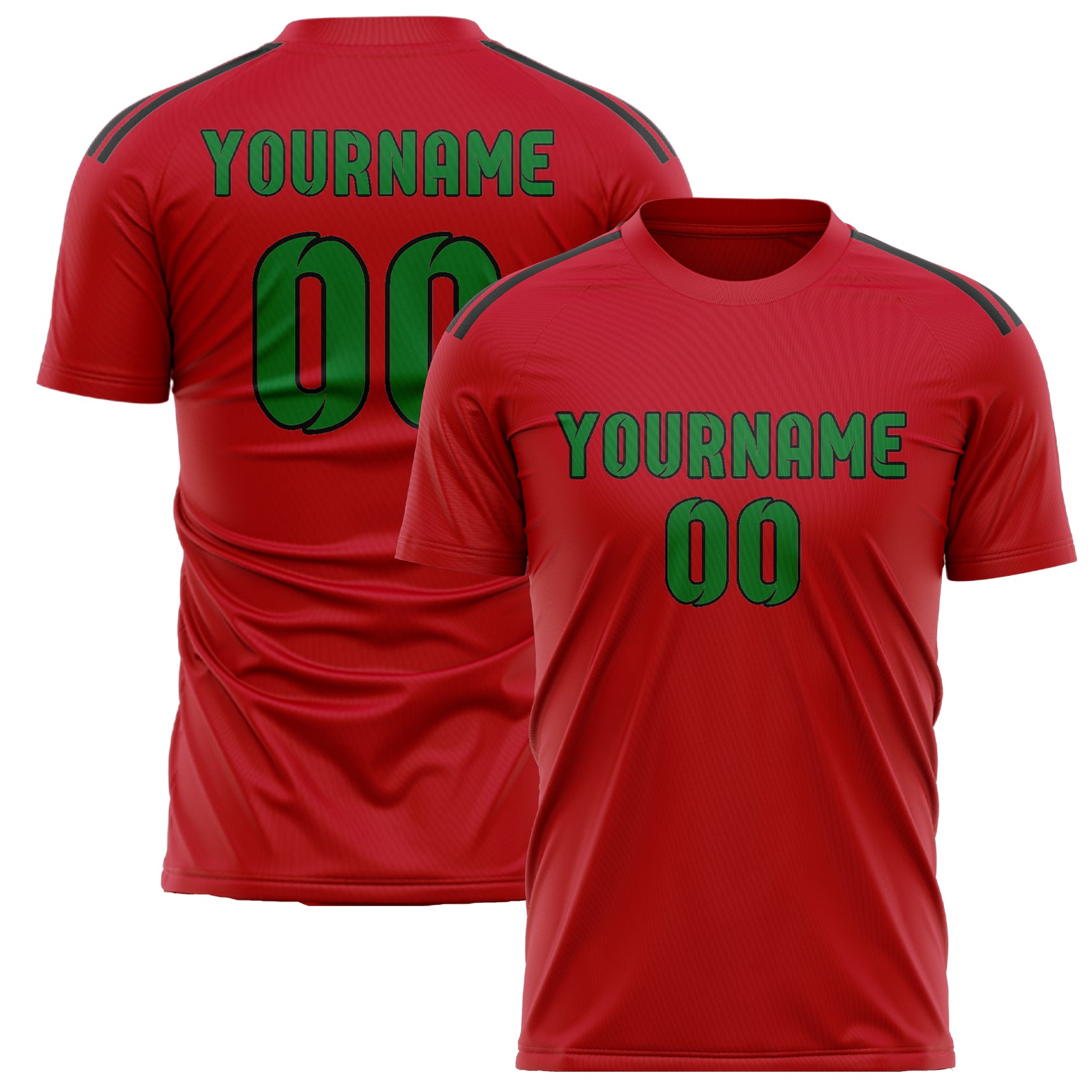 Benutzerdefiniertes Professionelles Rot Smaragdgrün Fußballtrikot