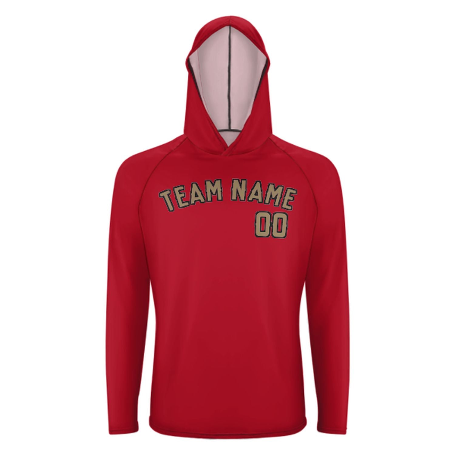 Maßgeschneidertes Rot Hellkhaki UV-Hoodie