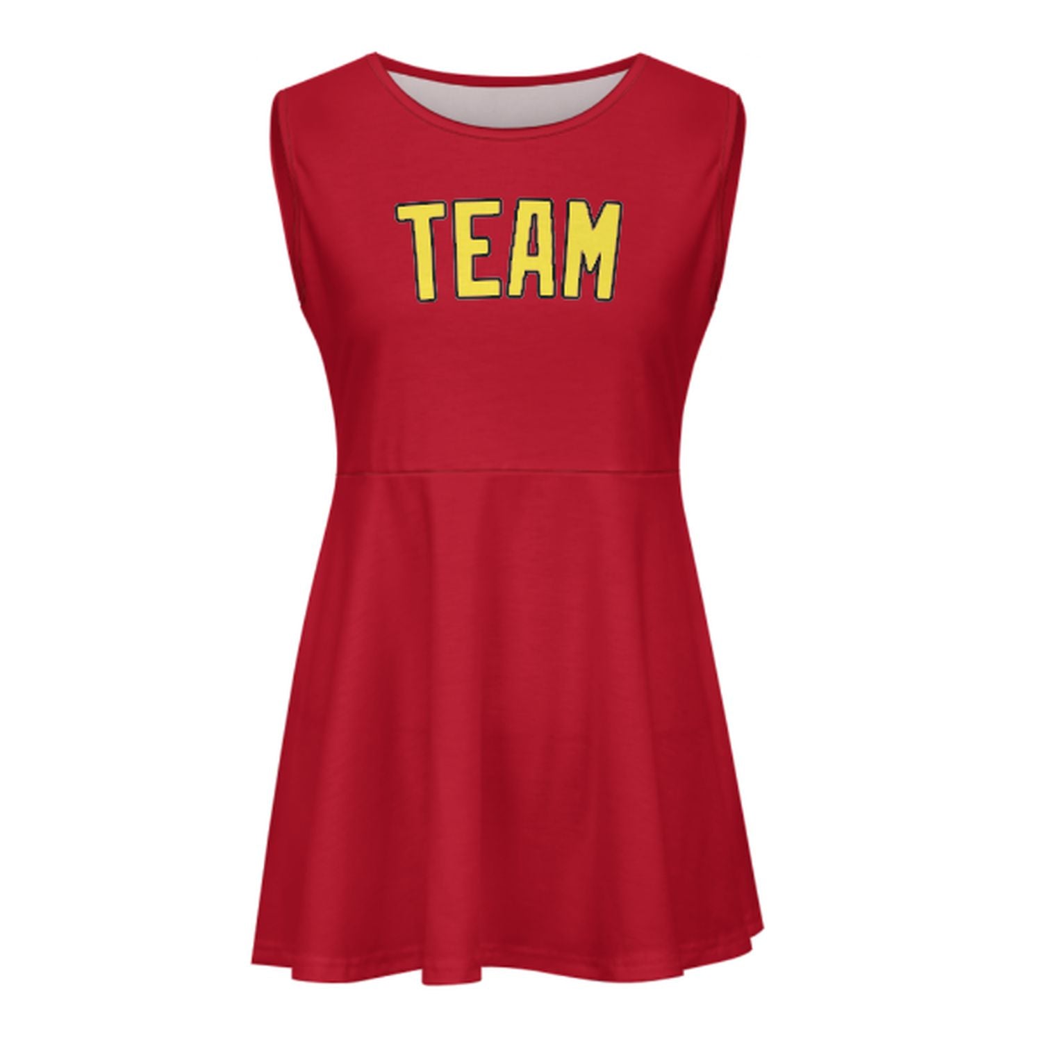 Maßgeschneidertes Rot Blassgelb Cheerleader-Kleid