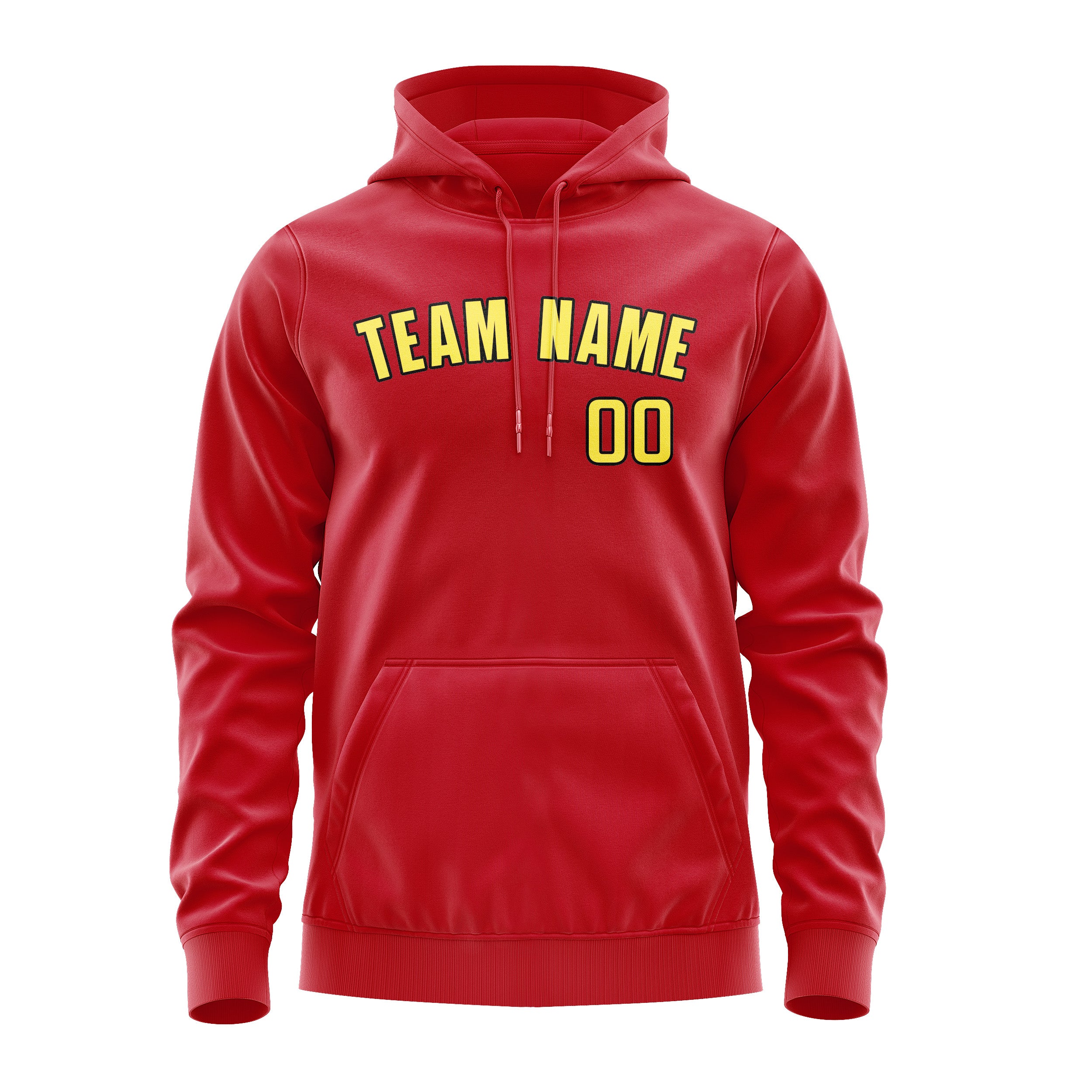 Maßgeschneidertes Rot Blassgelb Hoodie