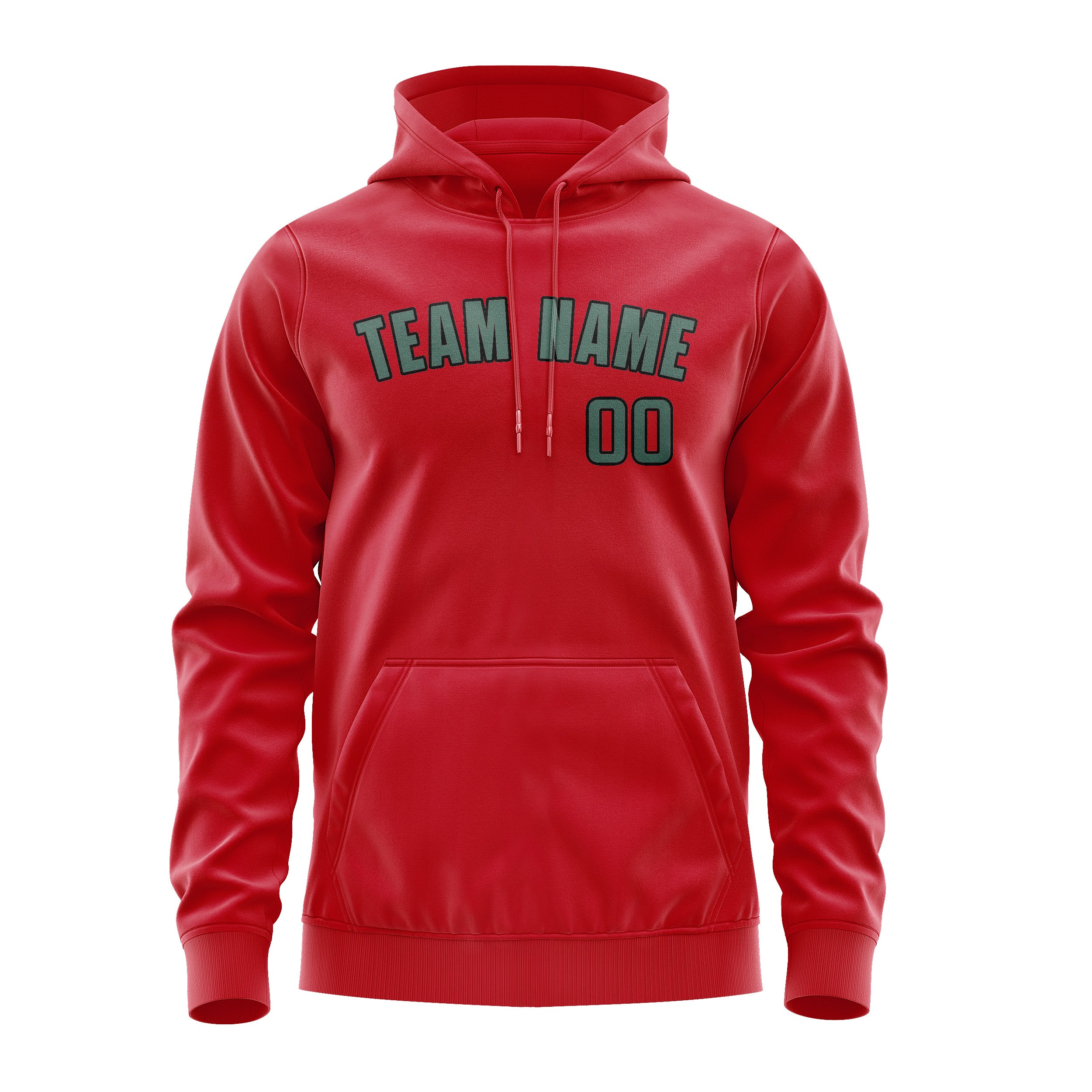 Maßgeschneidertes Rot Blaugrün Hoodie