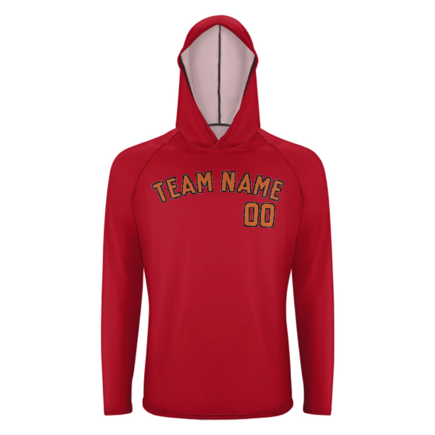 Maßgeschneidertes Rot Orange UV-Hoodie