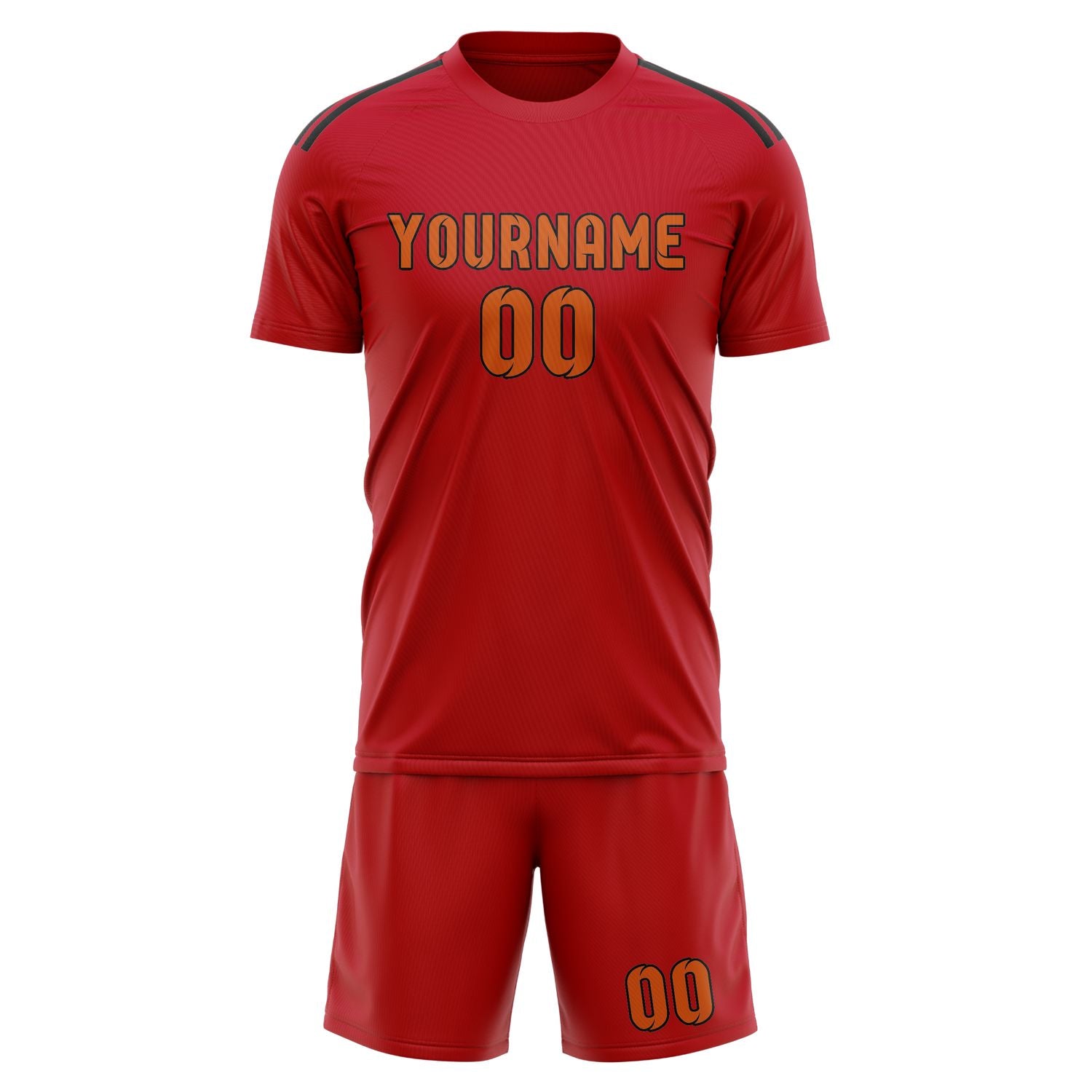Maßgeschneidertes Professionelles Rot Orange Fußballtrikot-Set