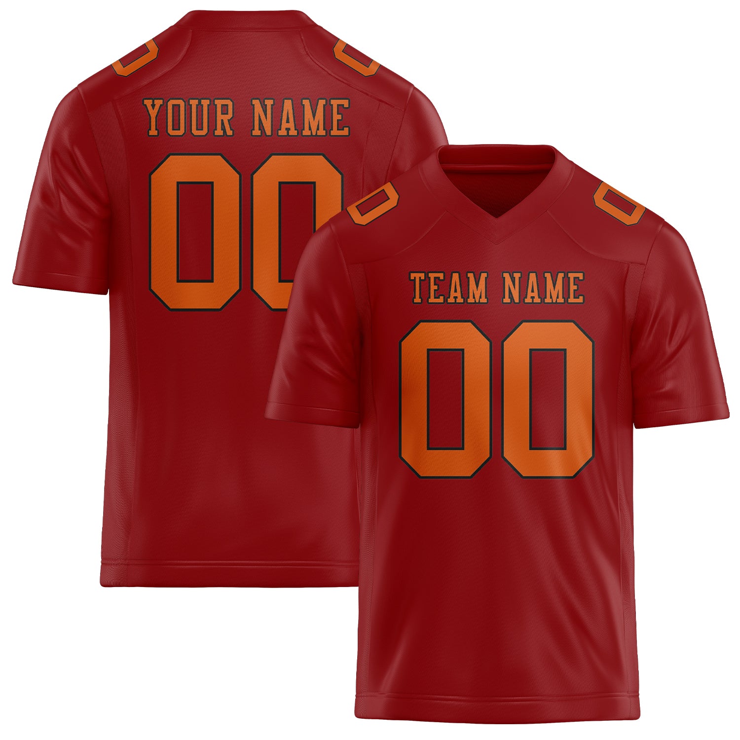 Maßgeschneidertes Professionelles Rot Orange Rugbytrikot