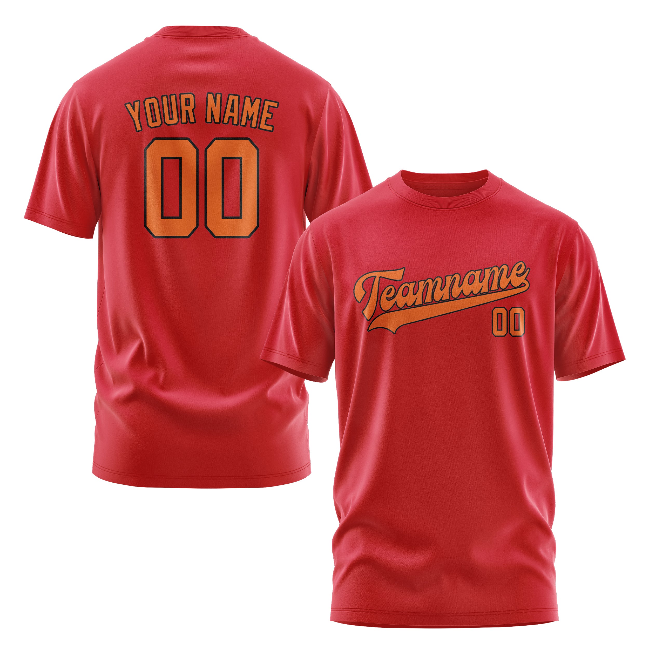 Maßgeschneidertes Rot Orange T-Shirt