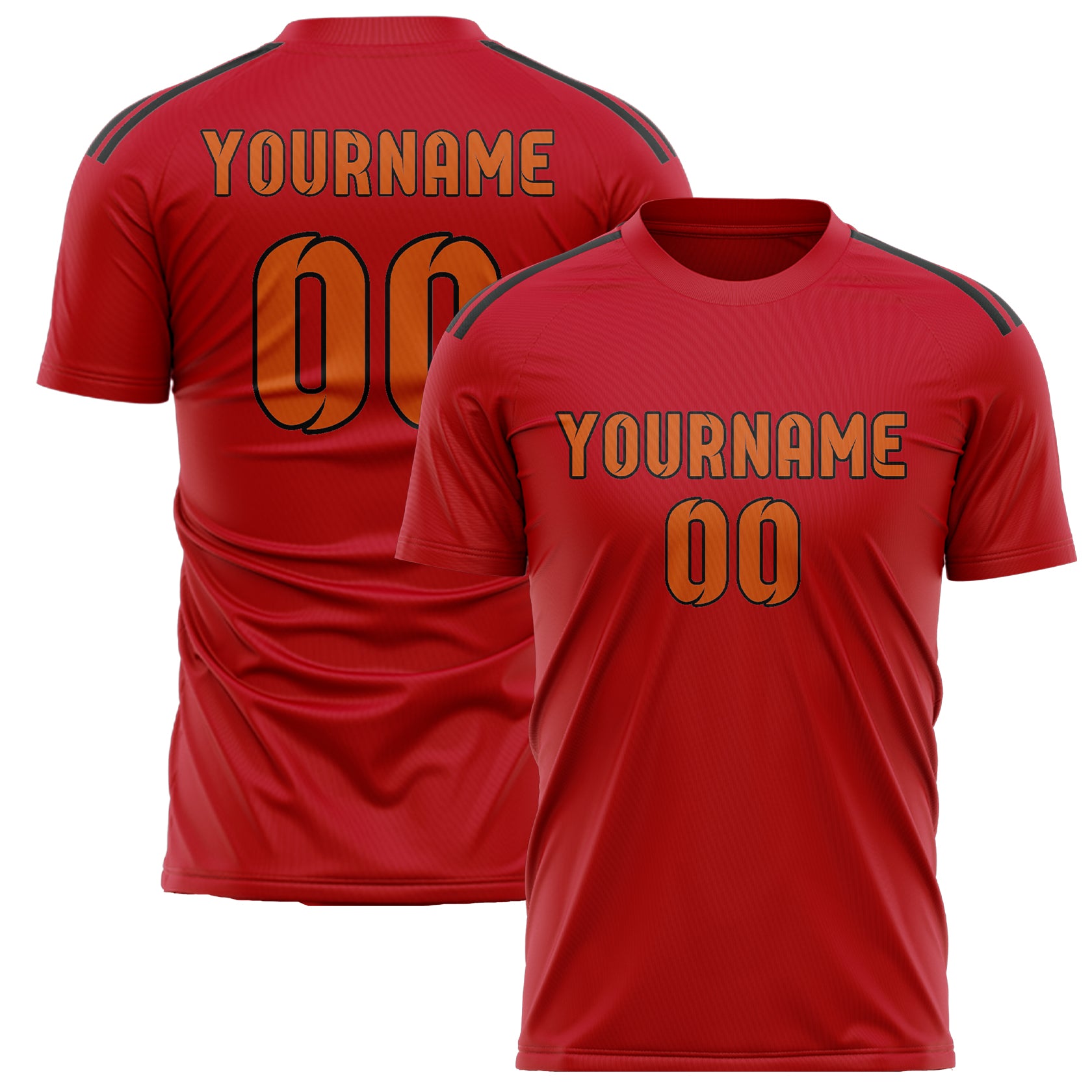 Benutzerdefiniertes Professionelles Rot Orange Fußballtrikot