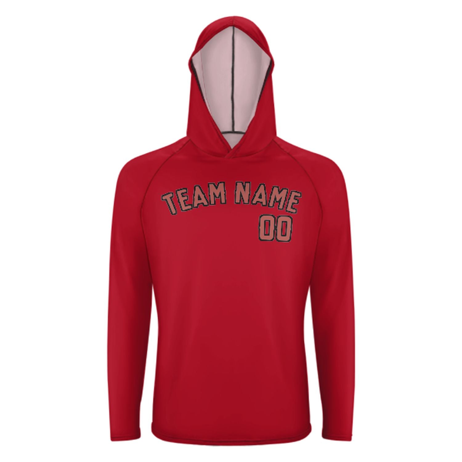 Maßgeschneidertes Rot Kupferrose UV-Hoodie