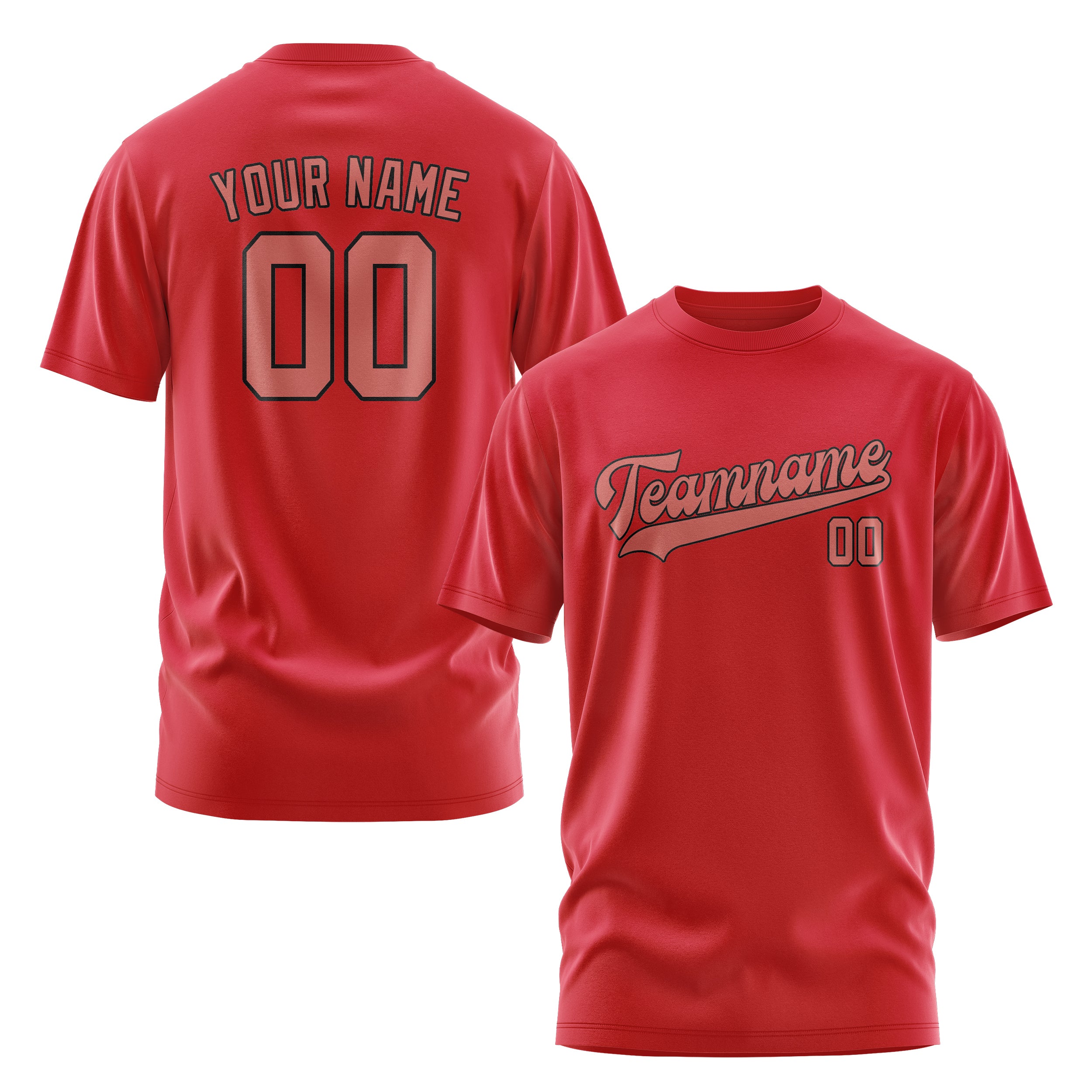 Maßgeschneidertes Rot Kupferrose T-Shirt