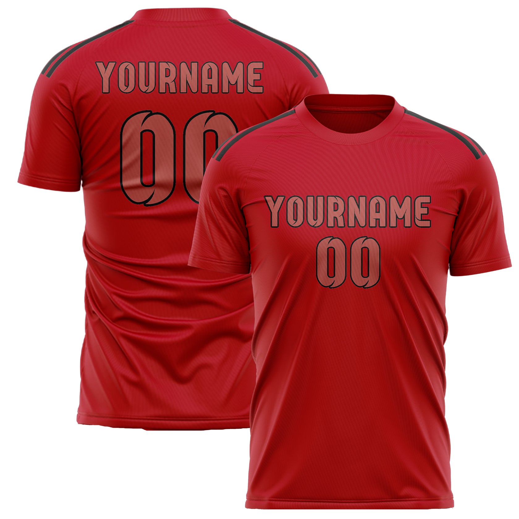 Benutzerdefiniertes Professionelles Rot Kupferrose Fußballtrikot