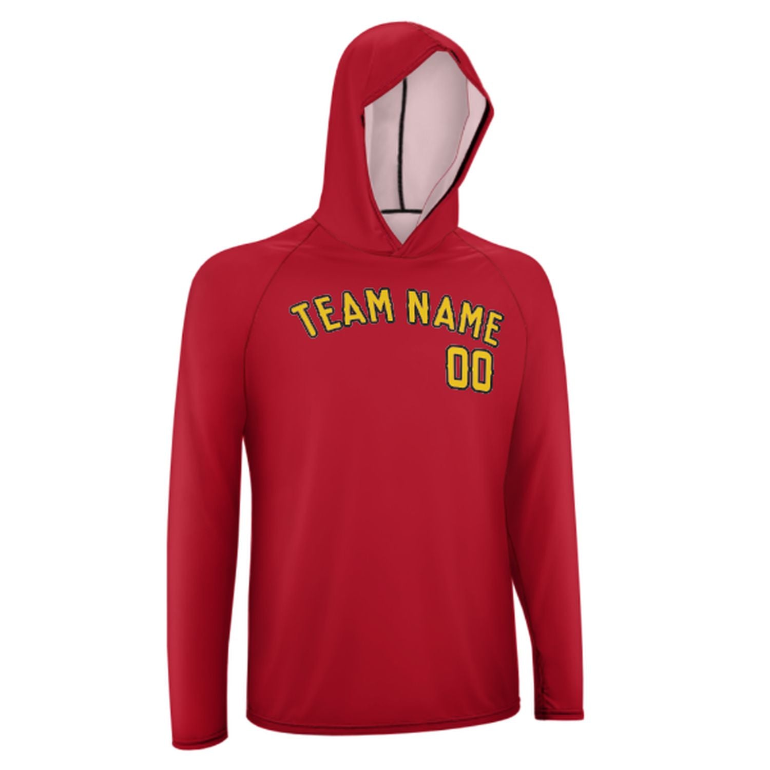 Maßgeschneidertes Rot Gold UV-Hoodie