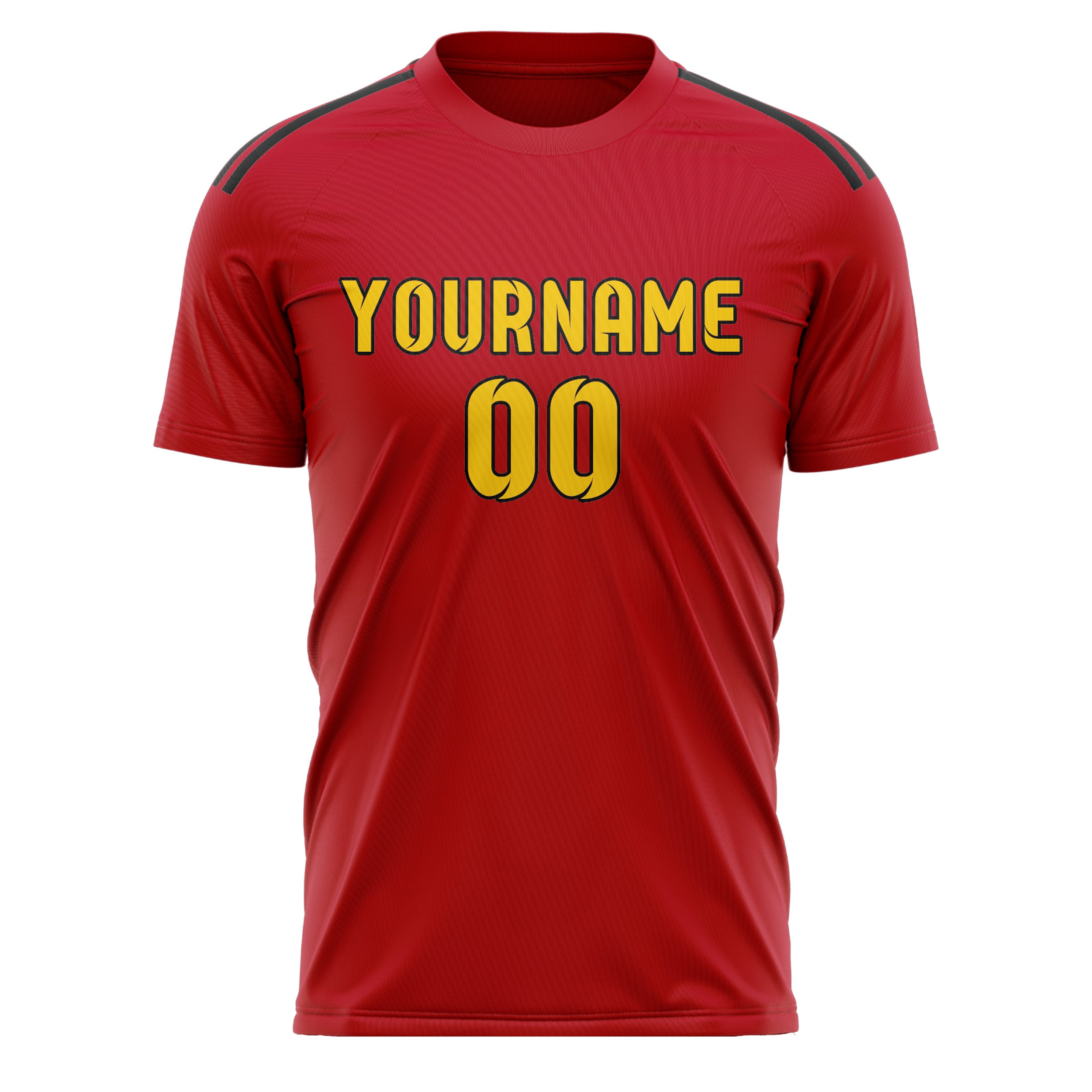 Benutzerdefiniertes Professionelles Rot Gold Fußballtrikot