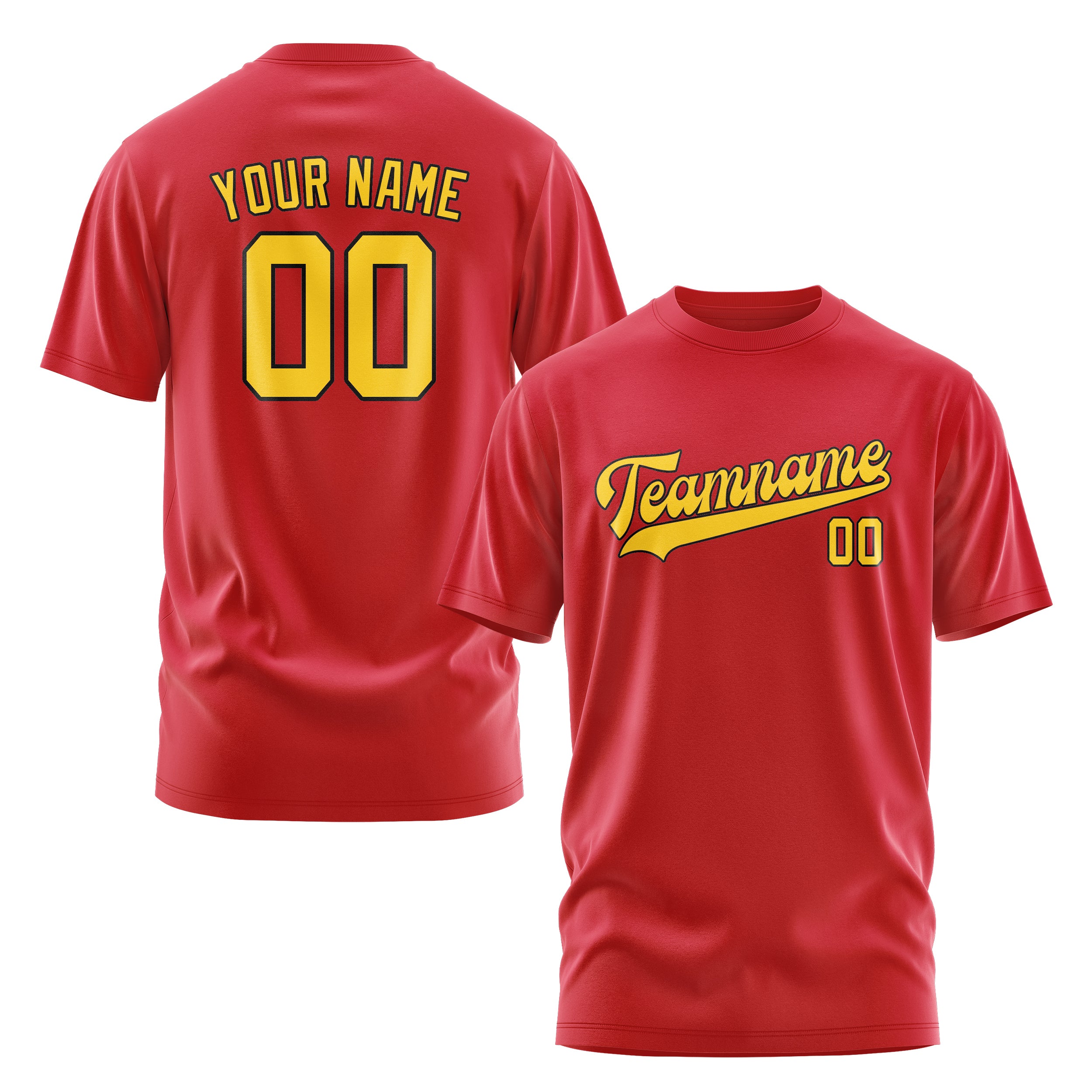 Maßgeschneidertes Rot Gold T-Shirt