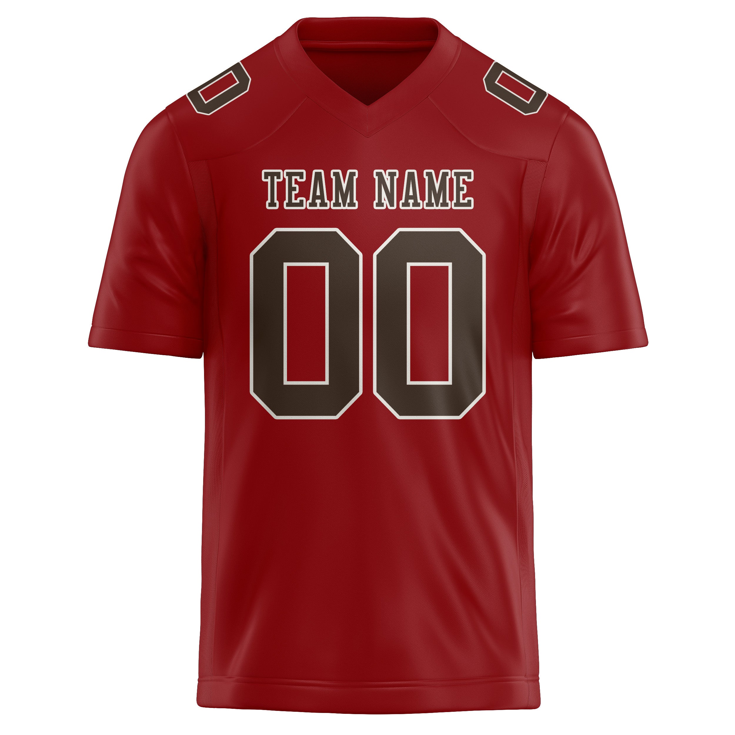 Maßgeschneidertes Professionelles Rot Braun Rugbytrikot