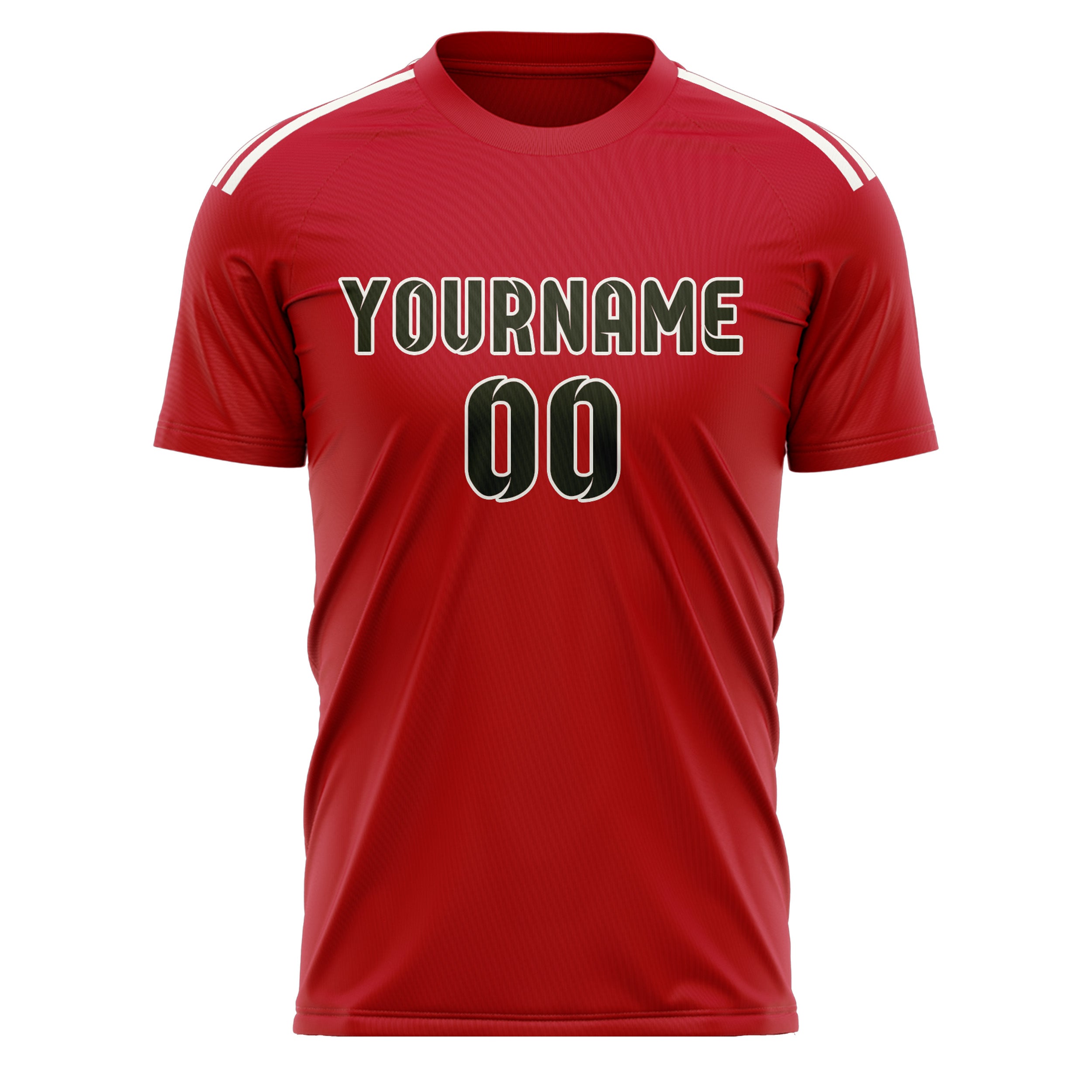 Benutzerdefiniertes Professionelles Rot Dunkles Oliv Fußballtrikot