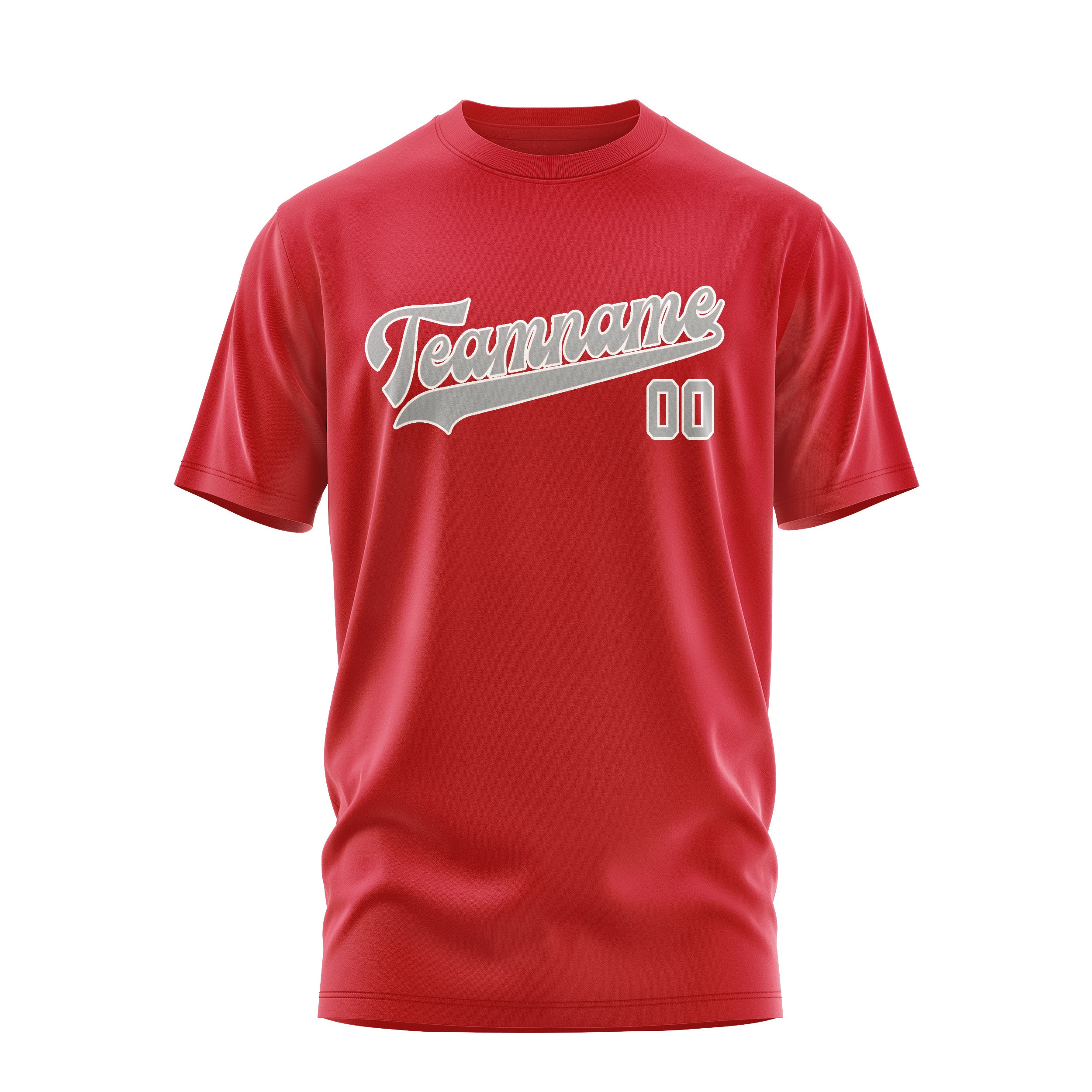 Maßgeschneidertes Rot Grau T-Shirt
