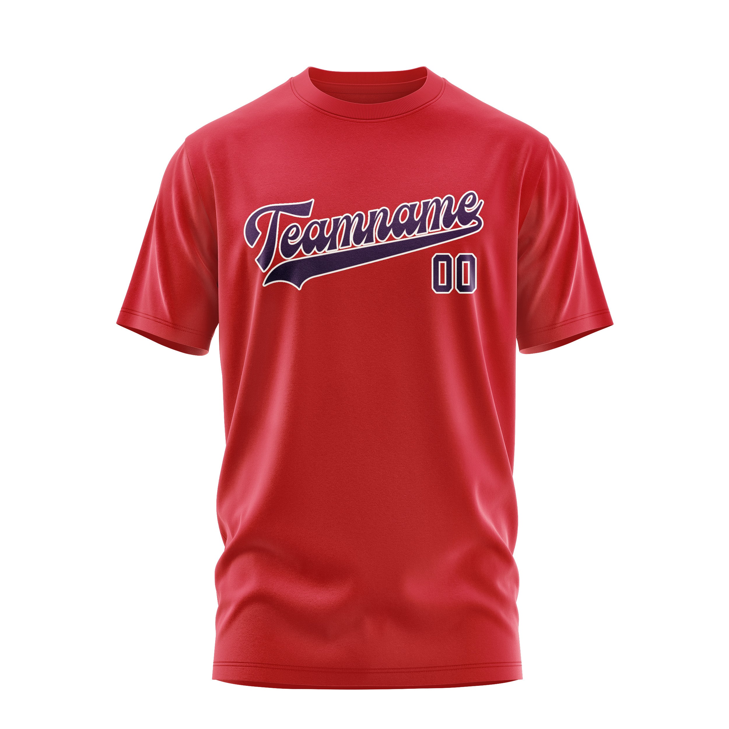 Maßgeschneidertes Rot Lila T-Shirt