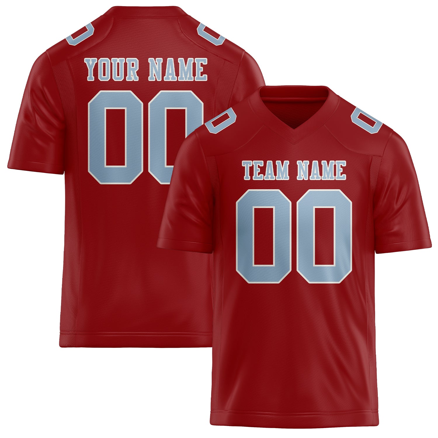 Maßgeschneidertes Professionelles Rot Hellblau Rugbytrikot