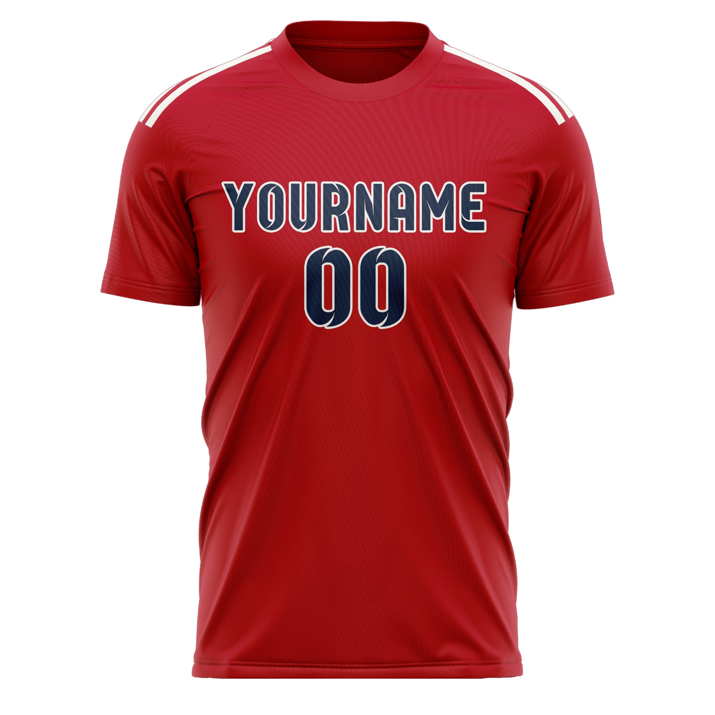 Benutzerdefiniertes Professionelles Rot Marineblau Fußballtrikot
