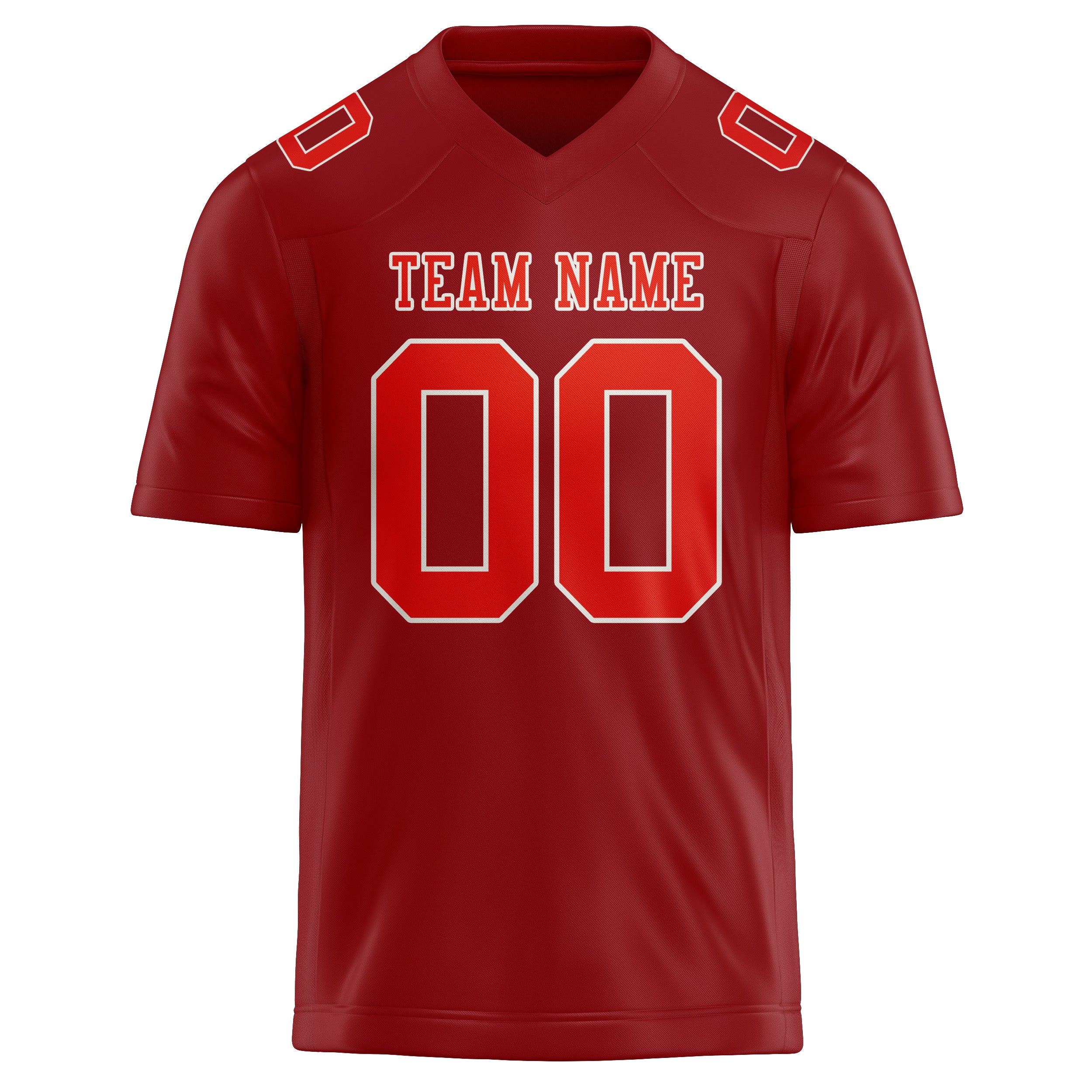 Maßgeschneidertes Professionelles Rot Orangerot Rugbytrikot