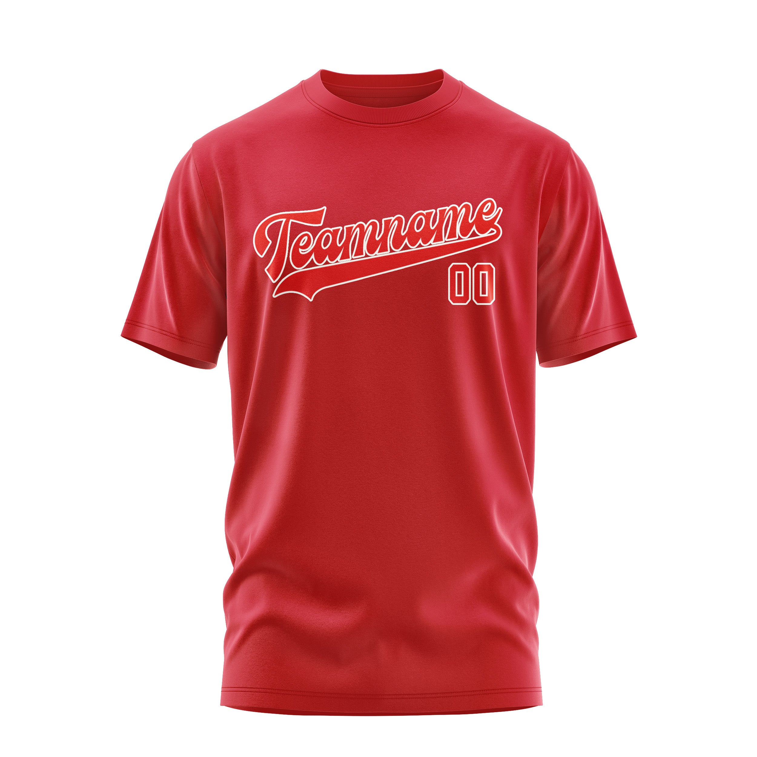 Maßgeschneidertes Rot Orangerot T-Shirt