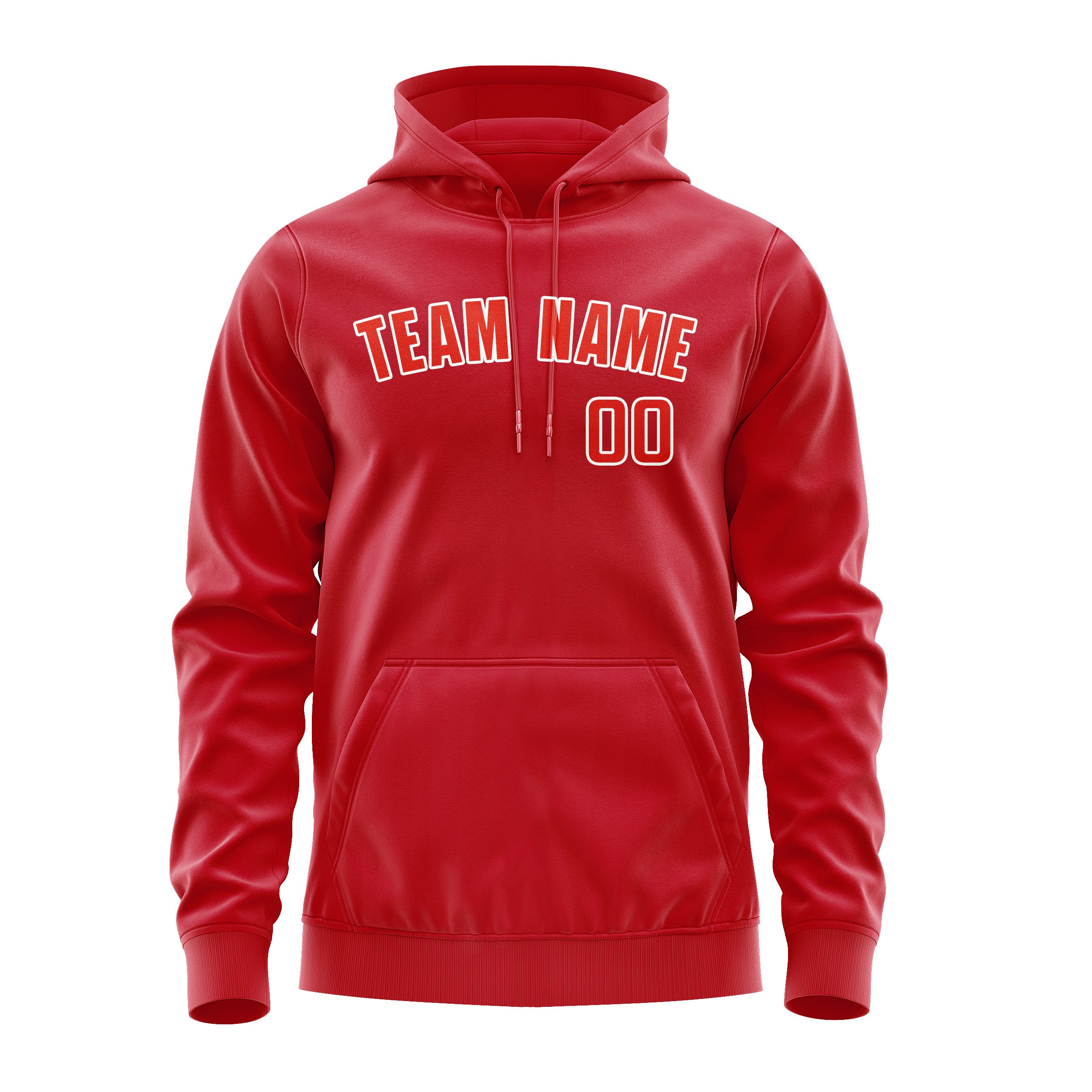Maßgeschneidertes Rot Orangerot Hoodie