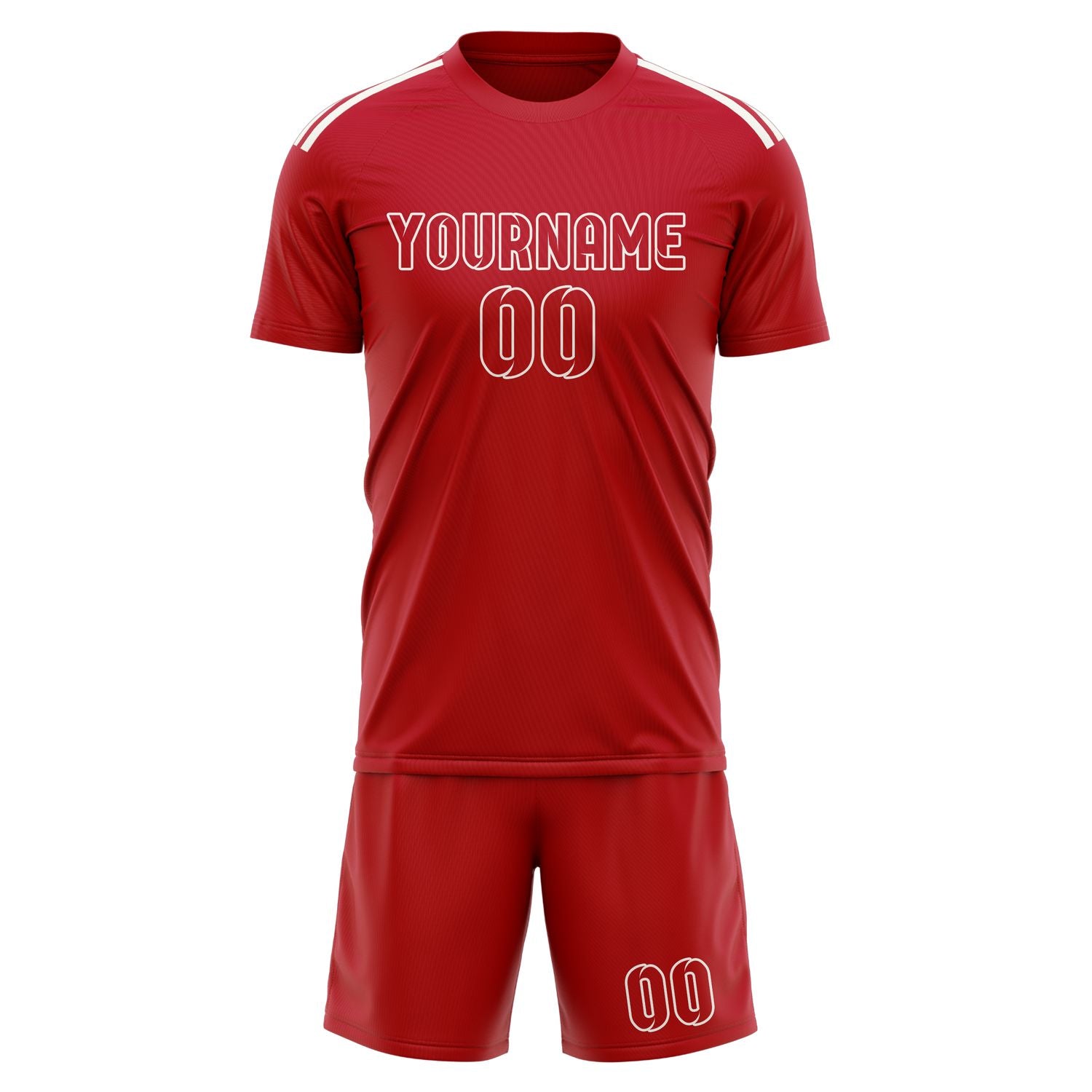 Maßgeschneidertes Professionelles Rot Rot Fußballtrikot-Set