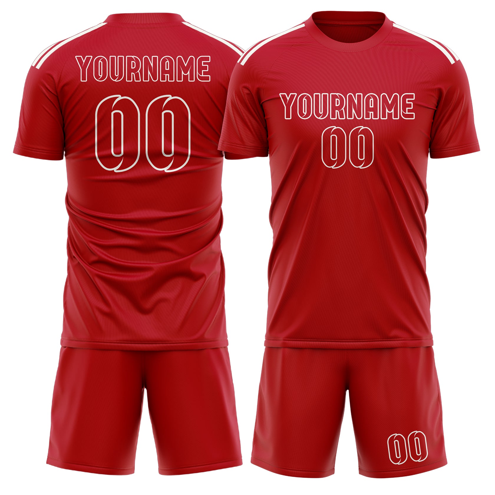 Maßgeschneidertes Professionelles Rot Rot Fußballtrikot-Set