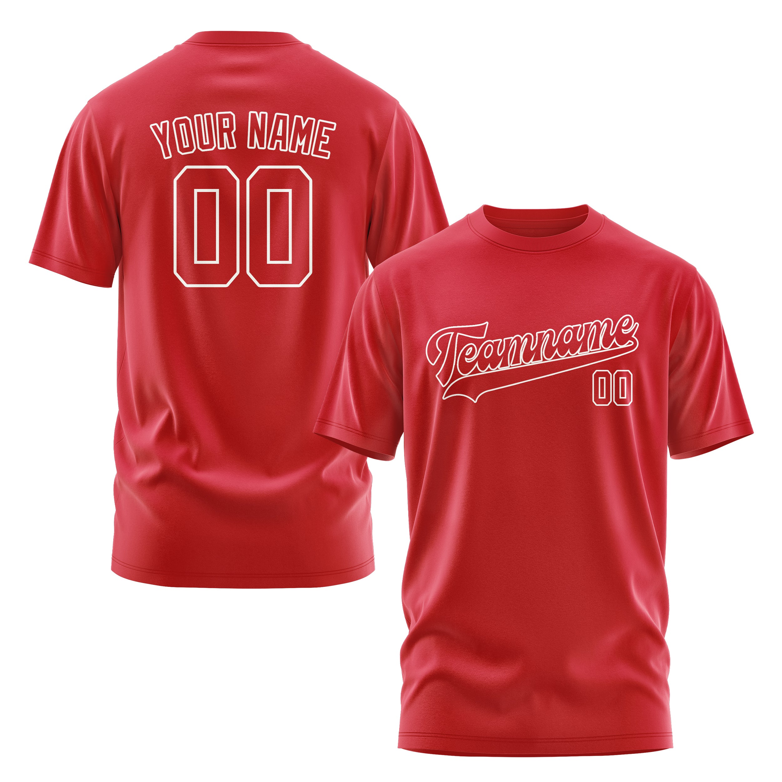 Maßgeschneidertes Rot Rot T-Shirt